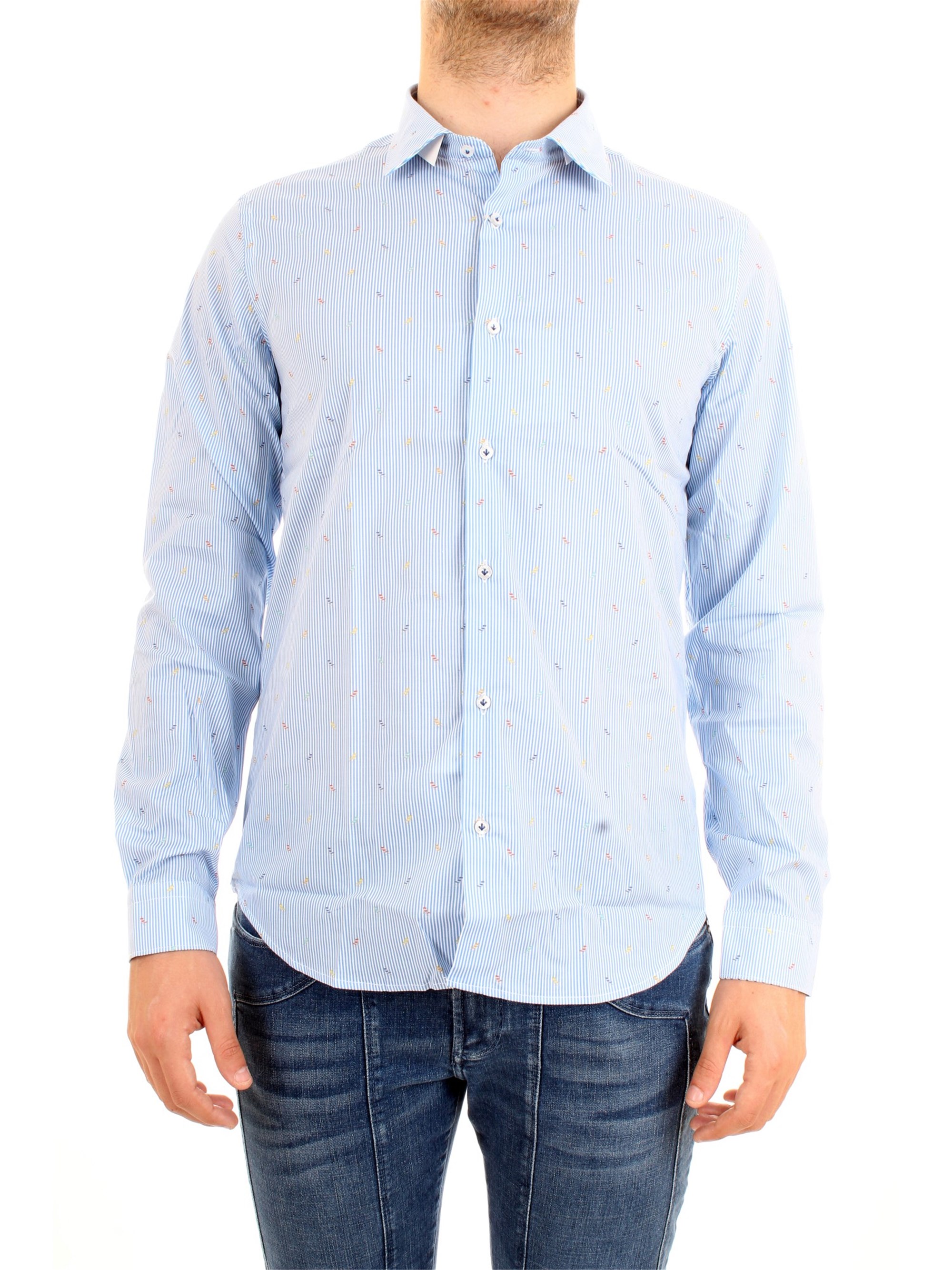 MANUEL RITZ 2632E602L193293 Light blue Clothing Man Shirt MANUEL RITZ 2632E602L193293 Light blue Clothing Man Shirt