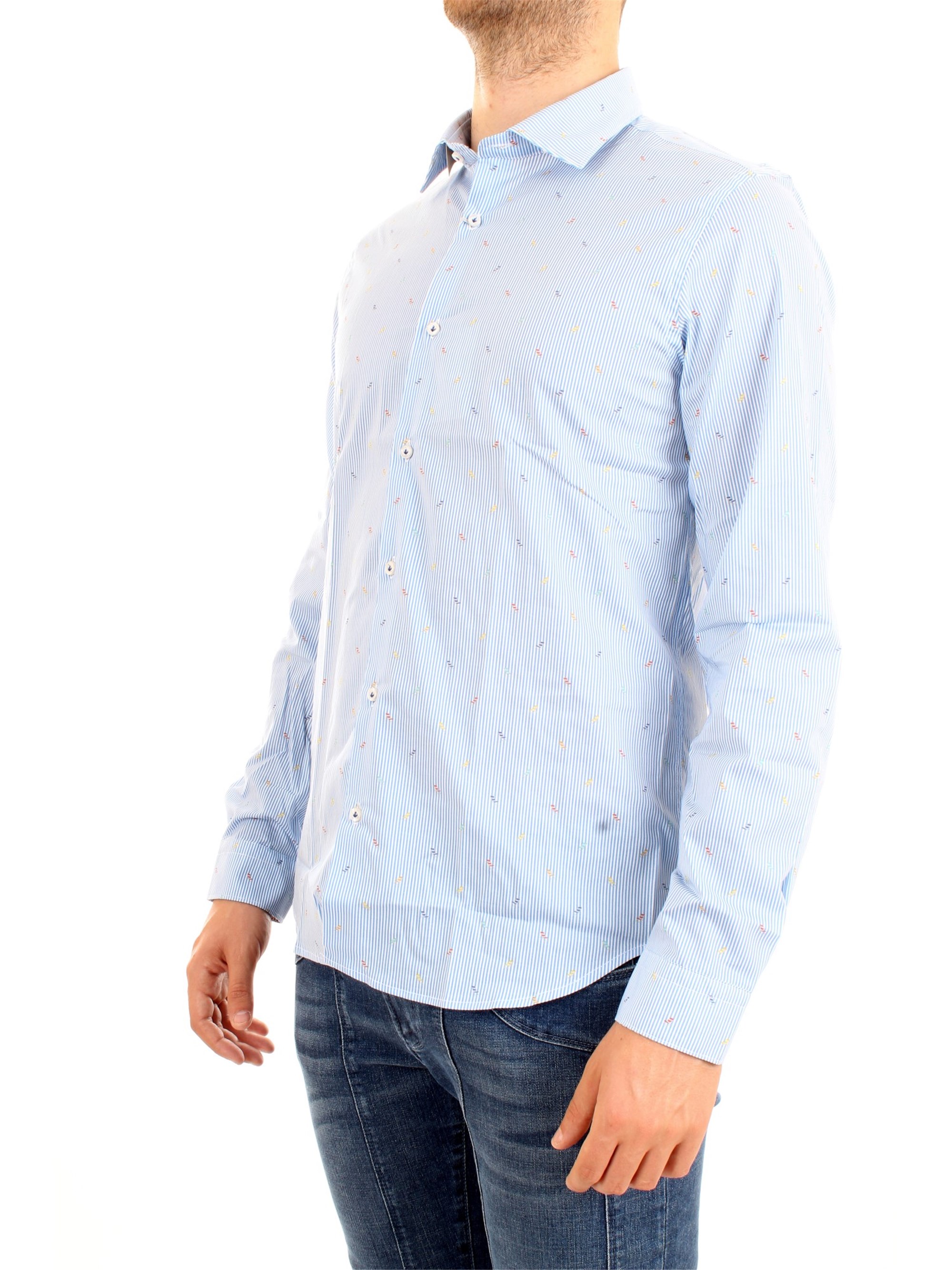 MANUEL RITZ 2632E602L193293 Light blue Clothing Man Shirt MANUEL RITZ 2632E602L193293 Light blue Clothing Man Shirt