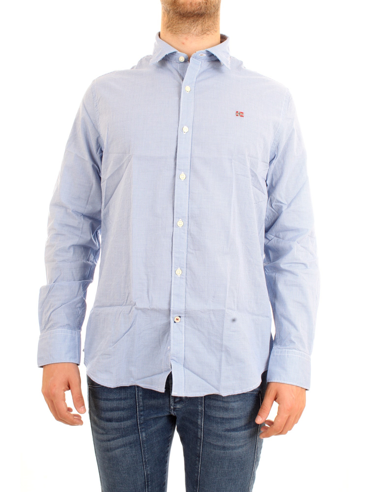 NAPAPIJRI N0YHEL Light blue Clothing Man Shirt NAPAPIJRI N0YHEL Light blue Clothing Man Shirt