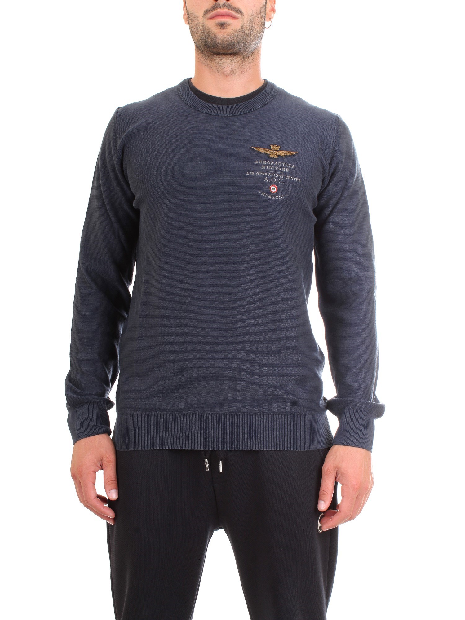 AERONAUTICA MILITARE 192MA1158L282 Blue Clothing Man Pullover AERONAUTICA MILITARE 192MA1158L282 Blue Clothing Man Pullover