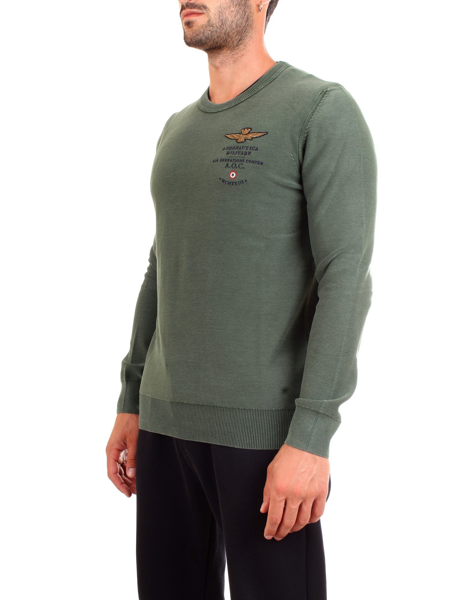 AERONAUTICA MILITARE 192MA1158L282 Green Clothing Man Pullover AERONAUTICA MILITARE 192MA1158L282 Green Clothing Man Pullover
