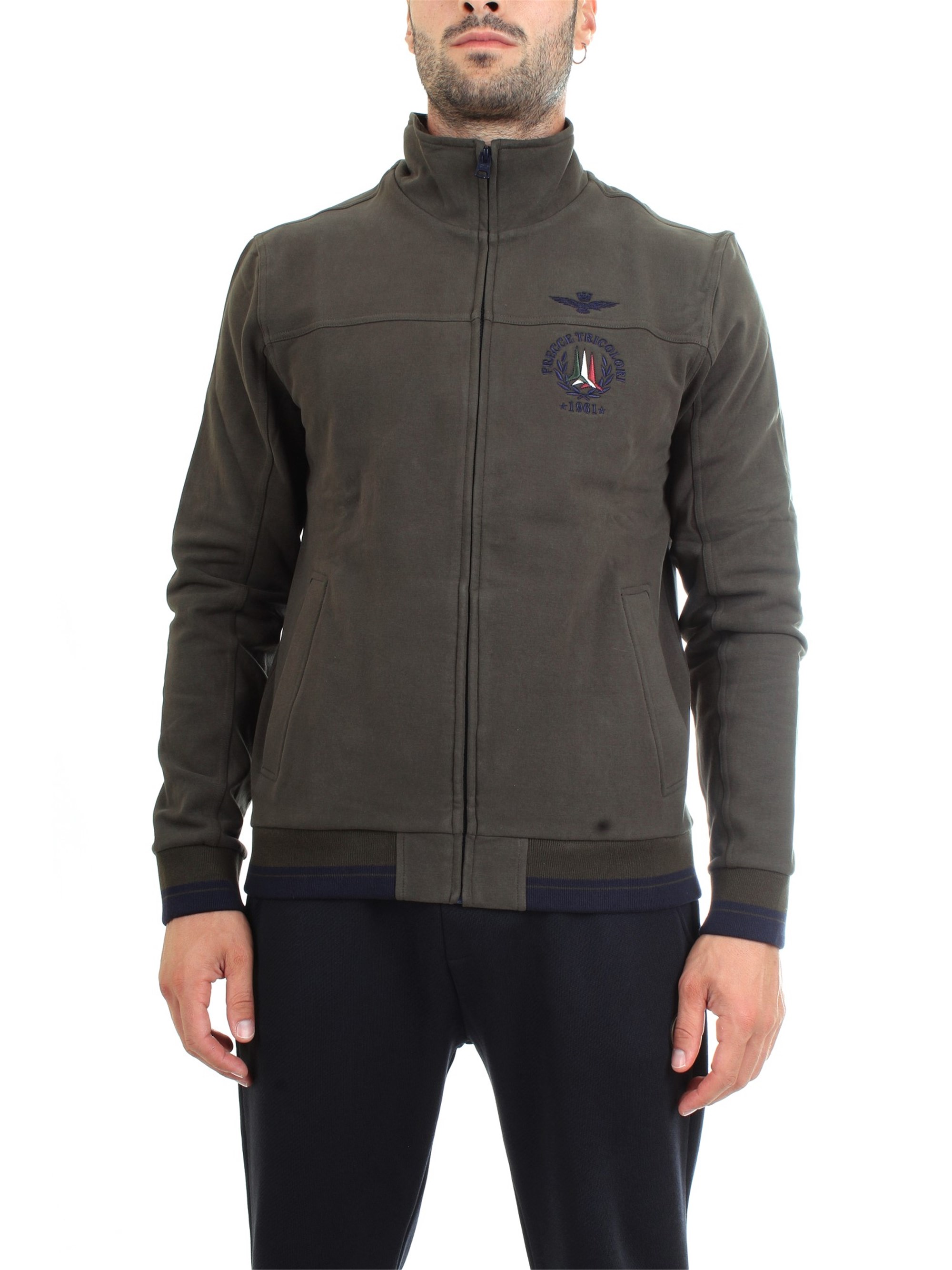 AERONAUTICA MILITARE 192FE1305F313 Green Clothing Man Sweater AERONAUTICA MILITARE 192FE1305F313 Green Clothing Man Sweater