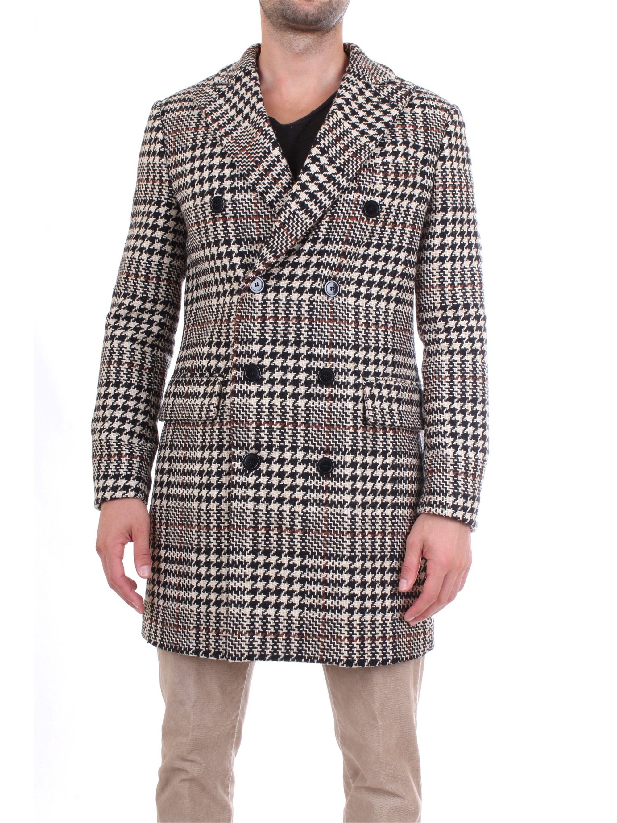 Officina36 0400707206 Black Clothing Man Overcoat Officina36 0400707206 Black Clothing Man Overcoat