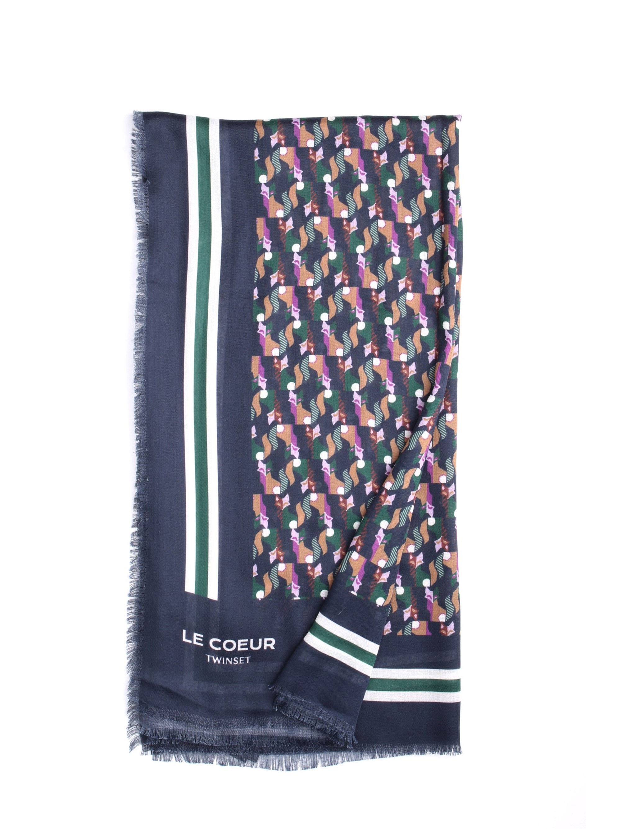 LE COEUR TWINSET 192ST4798 Blue Accessories Woman Scarf LE COEUR TWINSET 192ST4798 Blue Accessories Woman Scarf