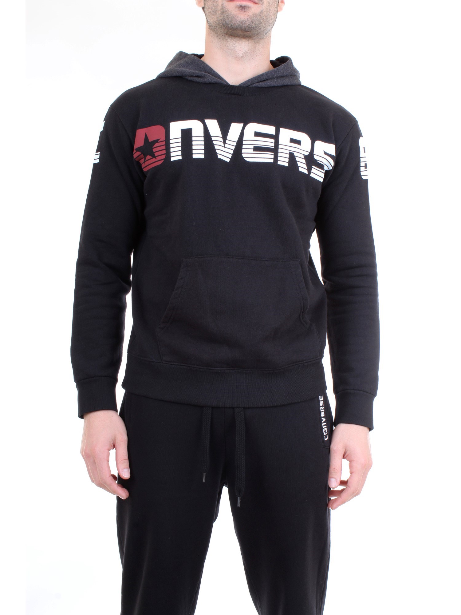 CONVERSE 10018615 Black Clothing Man Sweater CONVERSE 10018615 Black Clothing Man Sweater