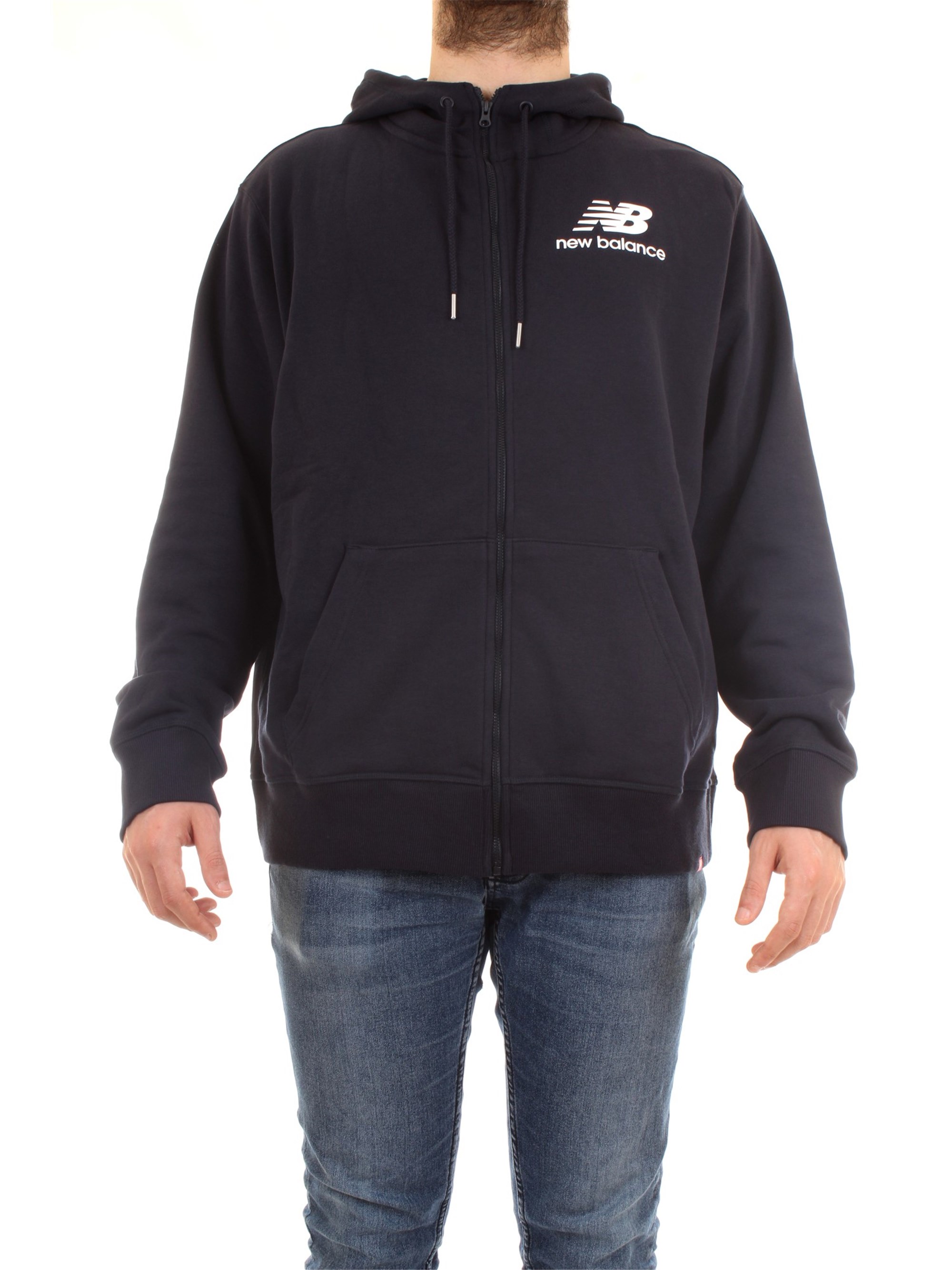 NEW BALANCE MJ91549 Blue Clothing Man Sweater NEW BALANCE MJ91549 Blue Clothing Man Sweater