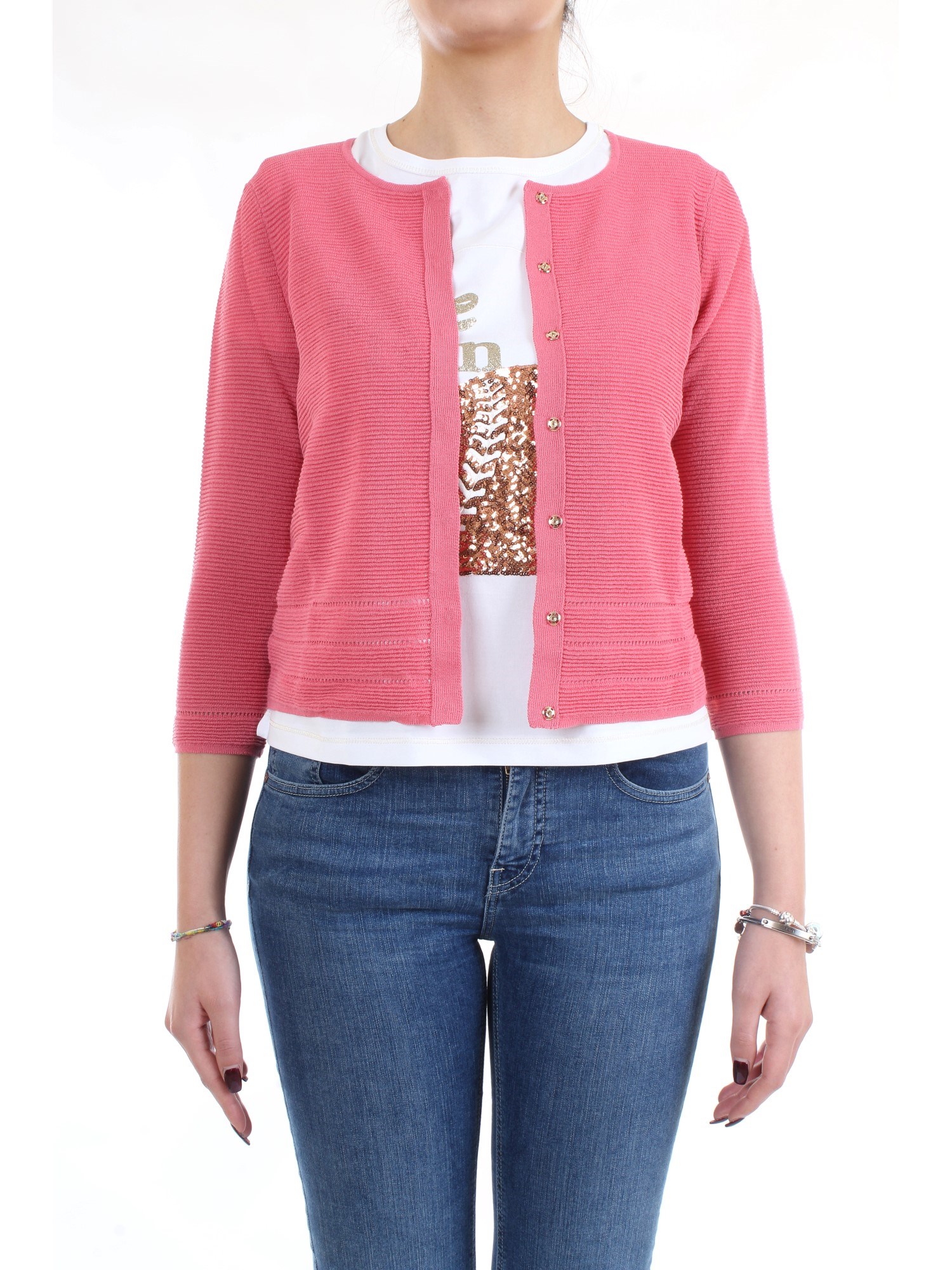 PENNYBLACK 13410320 Pink Clothing Woman Cardigan PENNYBLACK 13410320 Pink Clothing Woman Cardigan