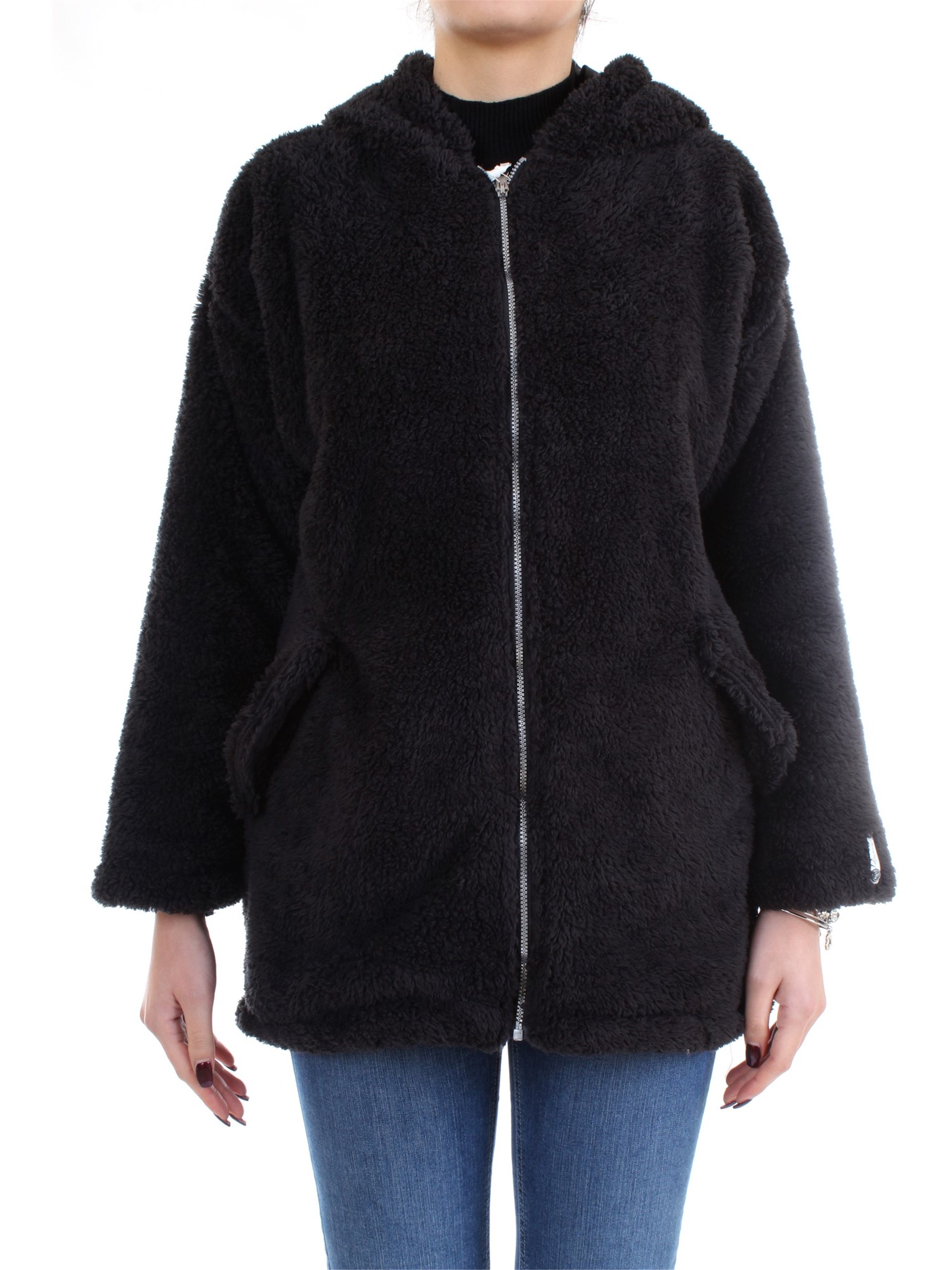 FREDDY F9WMLJ1 Black Clothing Woman Jacket FREDDY F9WMLJ1 Black Clothing Woman Jacket