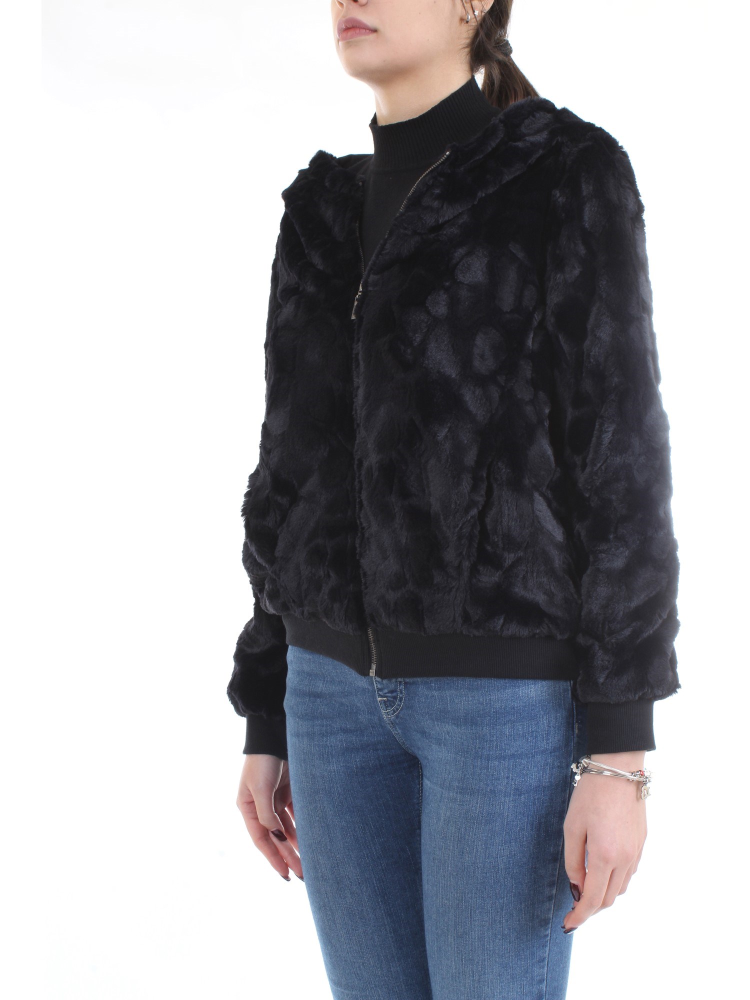 FREDDY F8WALJ1 Black Clothing Woman Jacket FREDDY F8WALJ1 Black Clothing Woman Jacket