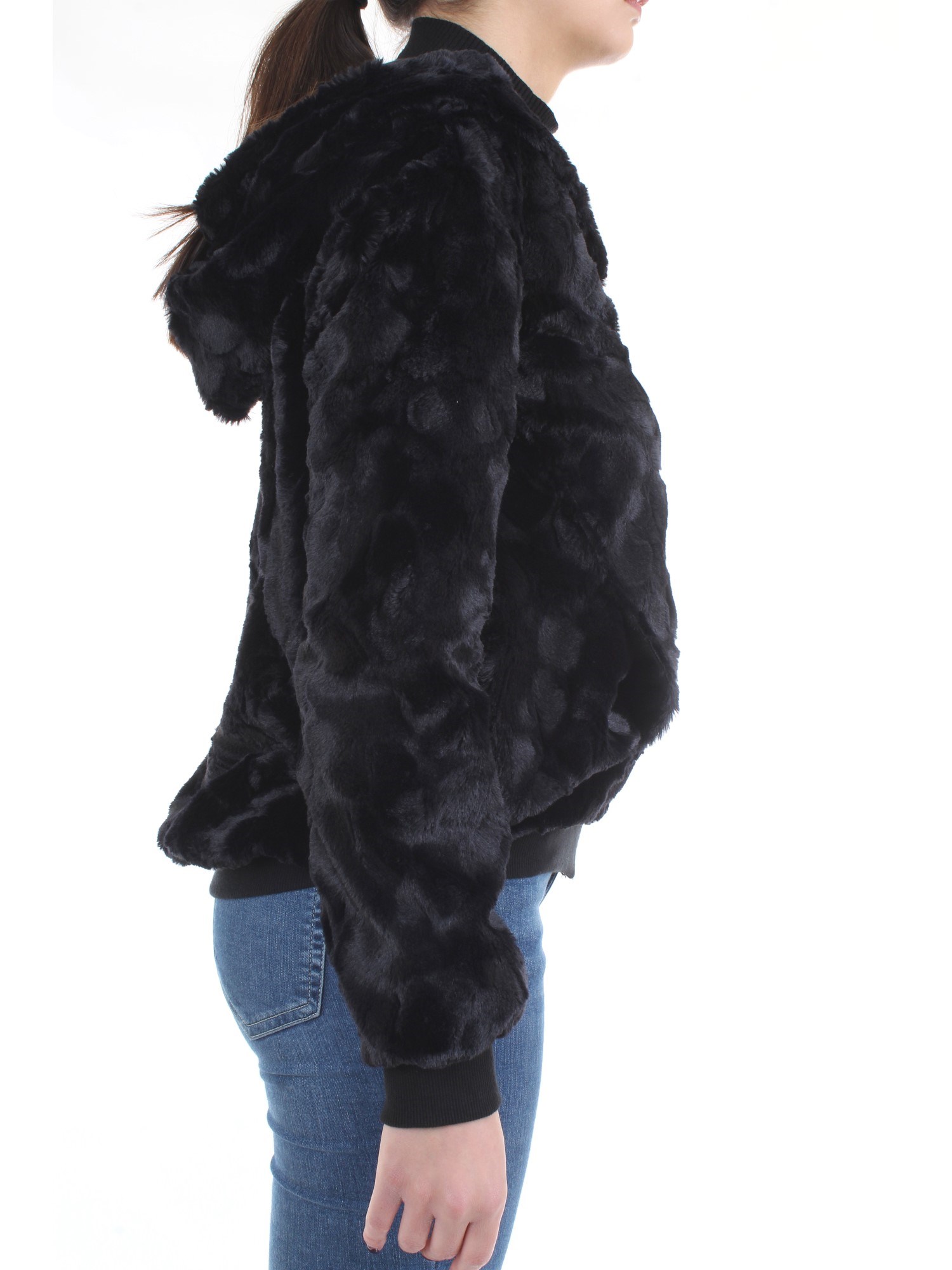 FREDDY F8WALJ1 Black Clothing Woman Jacket FREDDY F8WALJ1 Black Clothing Woman Jacket
