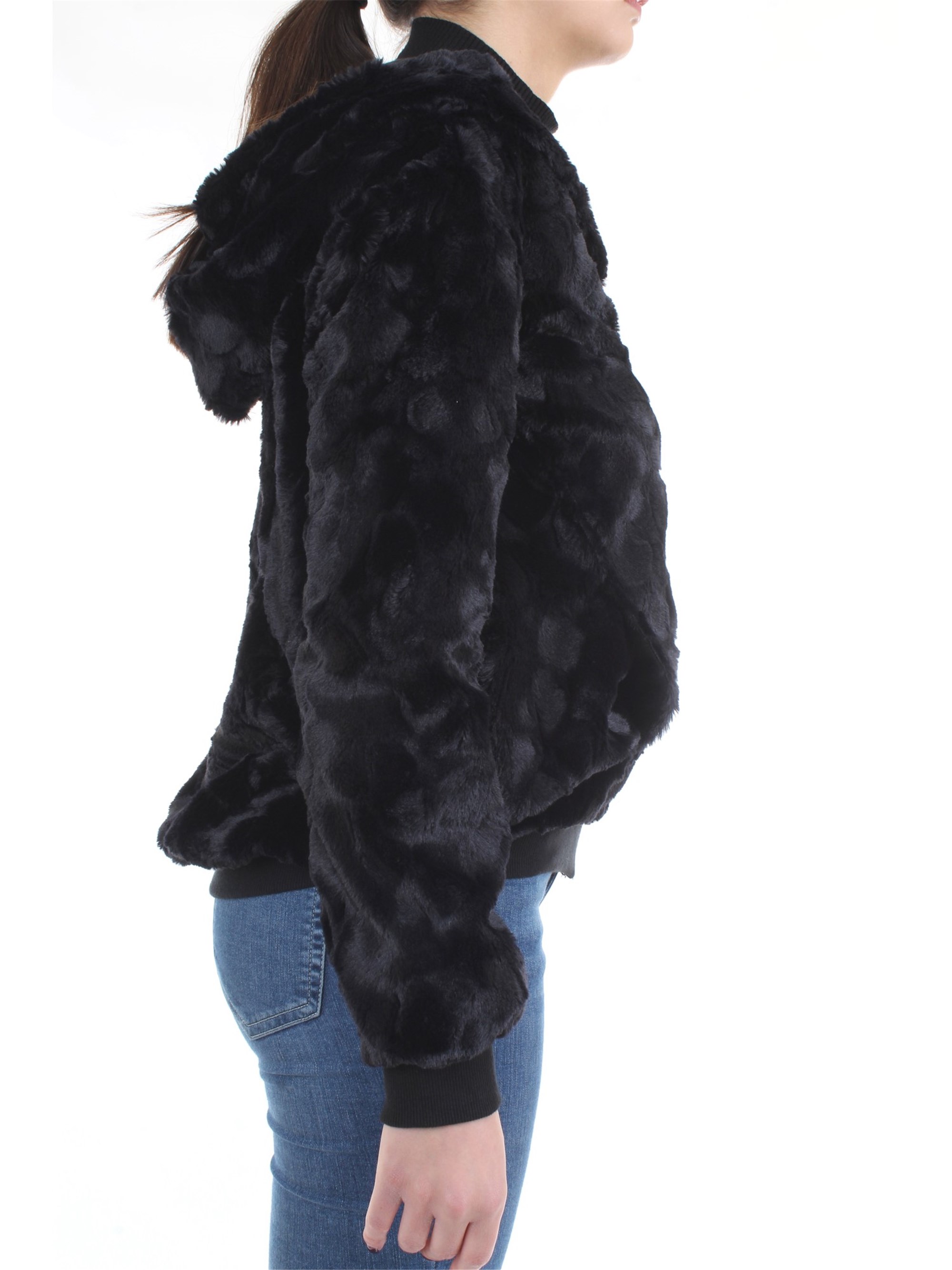 FREDDY F8WALJ1 Black Clothing Woman Jacket FREDDY F8WALJ1 Black Clothing Woman Jacket
