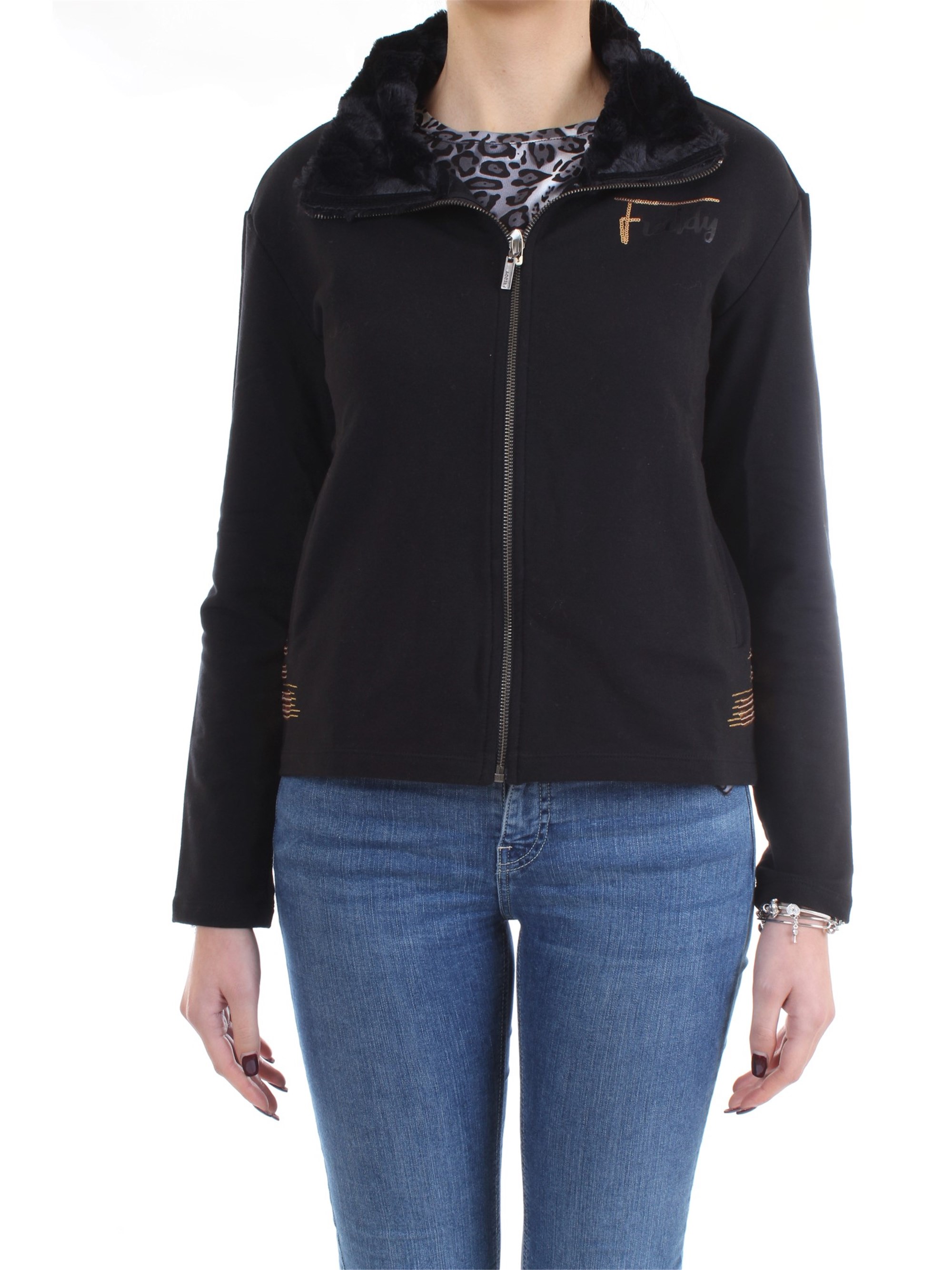 FREDDY F8WALS2 Black Clothing Woman Sweater FREDDY F8WALS2 Black Clothing Woman Sweater