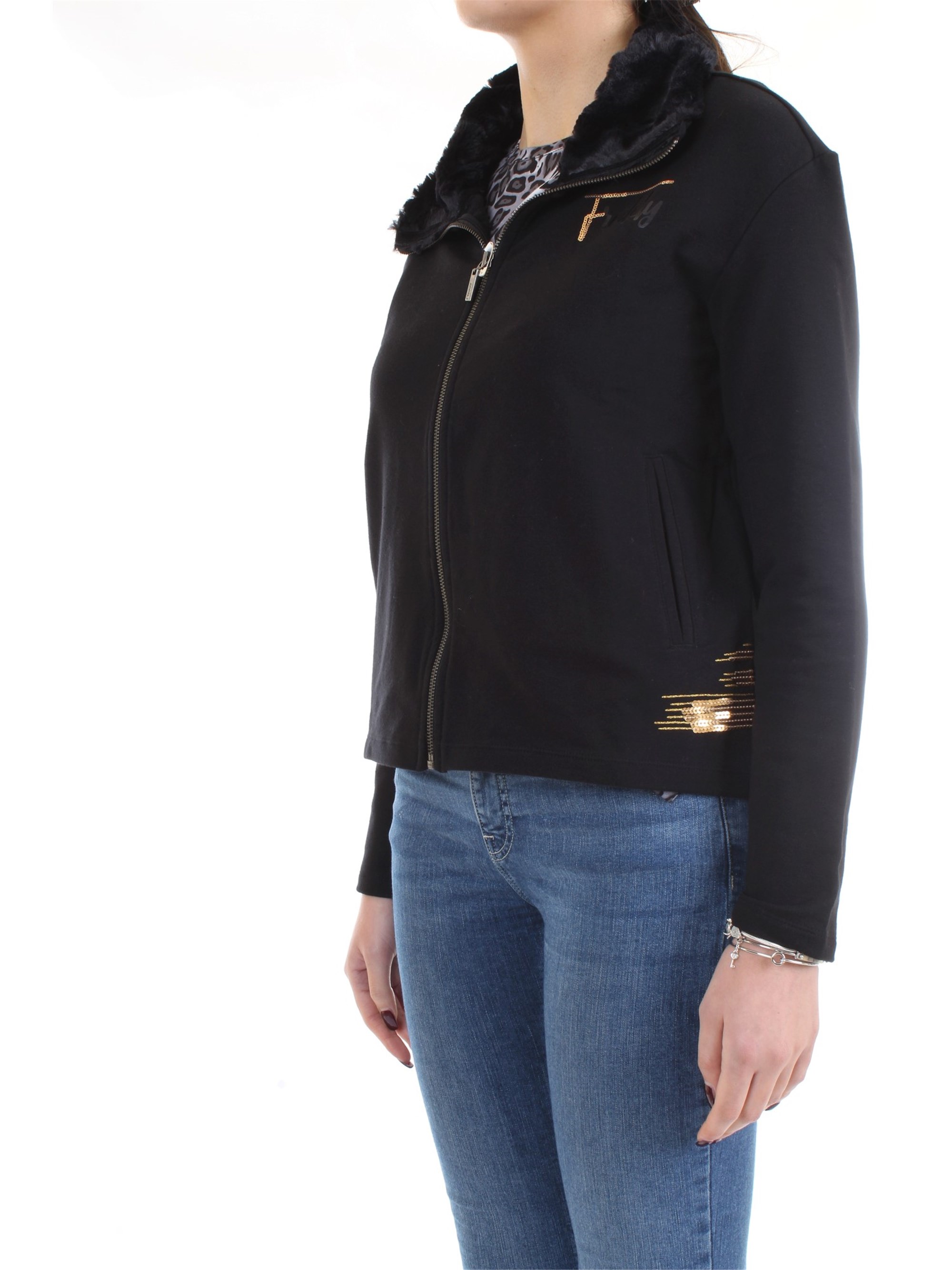 FREDDY F8WALS2 Black Clothing Woman Sweater FREDDY F8WALS2 Black Clothing Woman Sweater