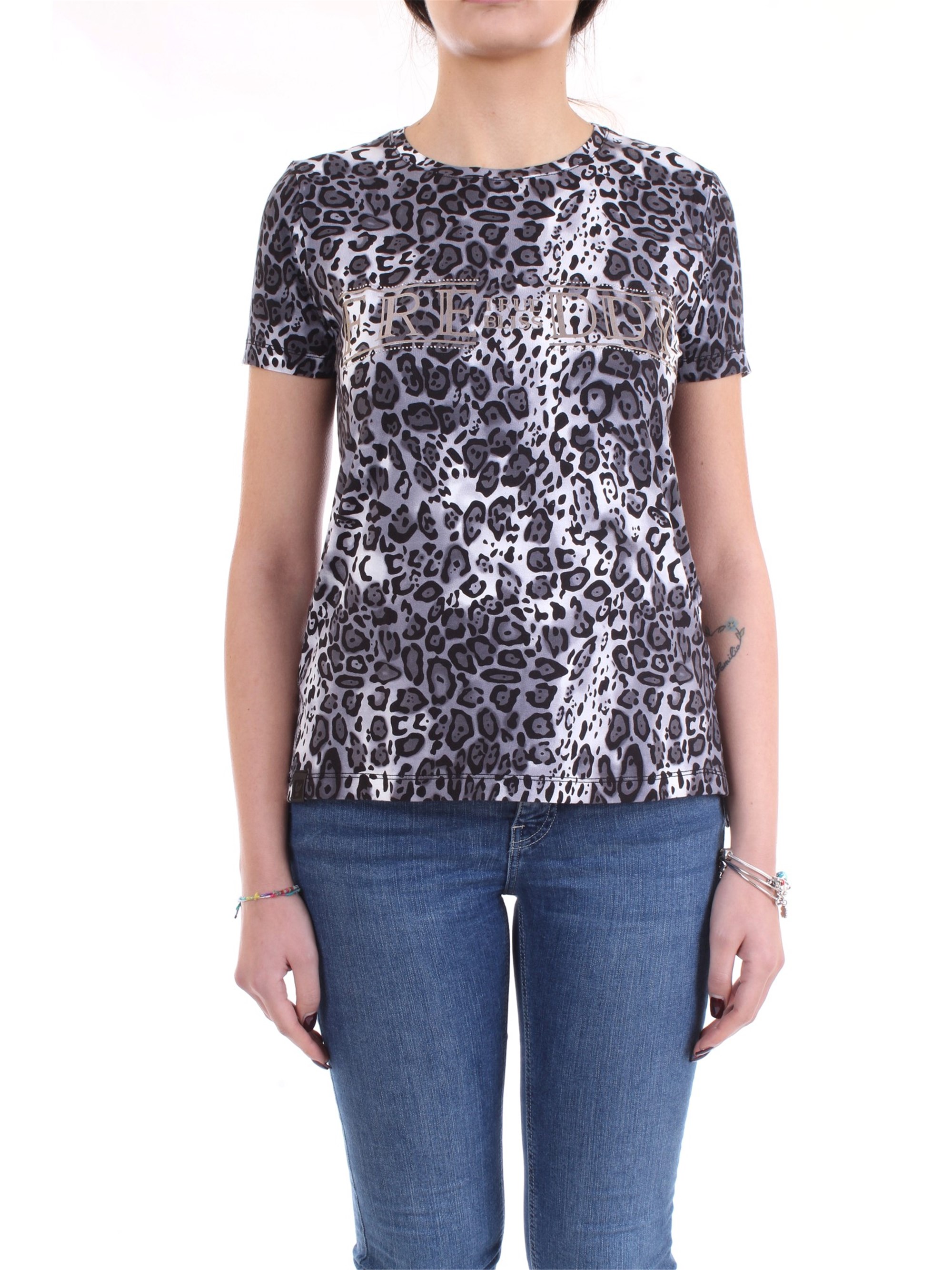 FREDDY F9WALT2 Grey Clothing Woman T-Shirt/Polo FREDDY F9WALT2 Grey Clothing Woman T-Shirt/Polo