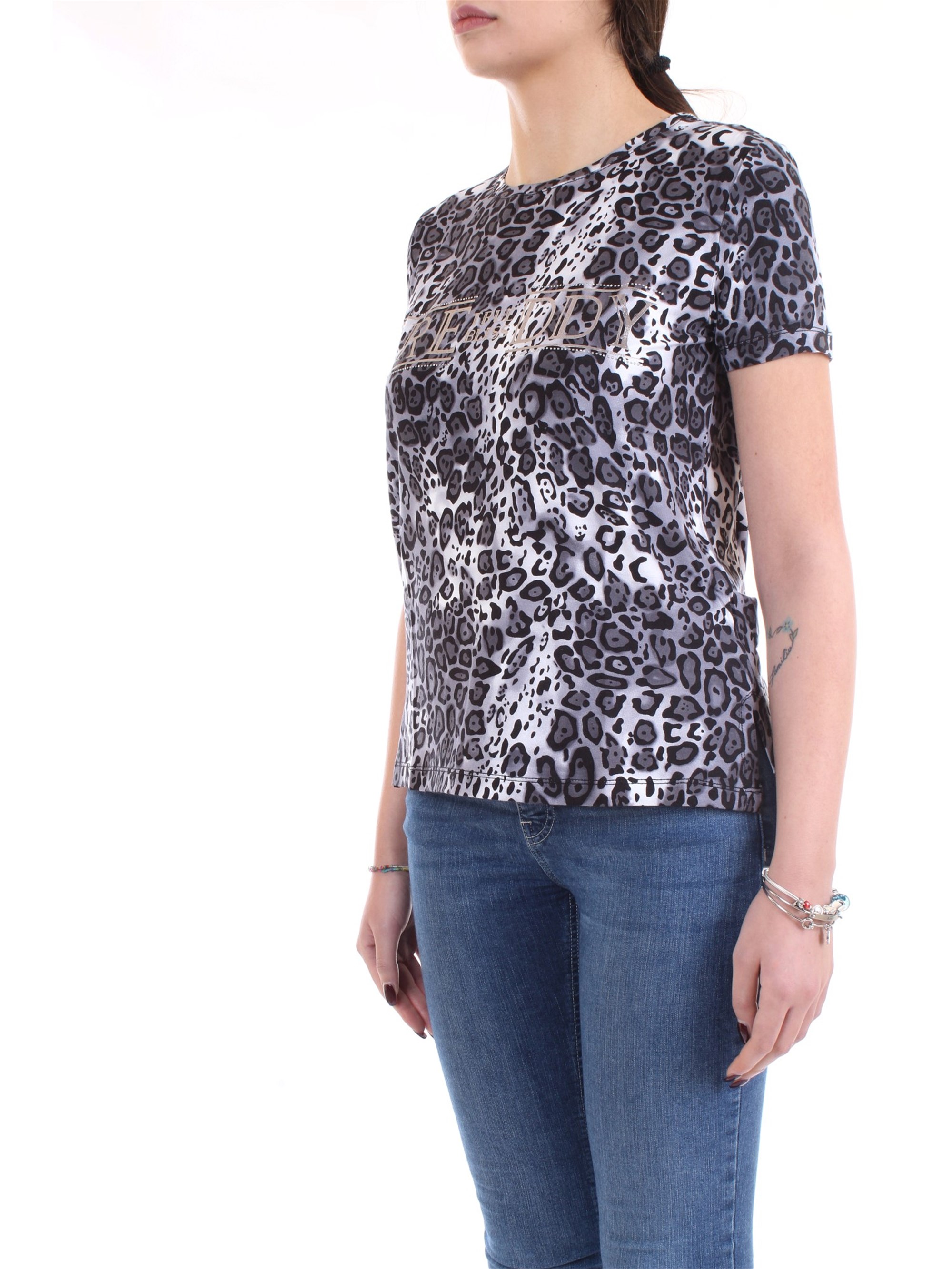 FREDDY F9WALT2 Grey Clothing Woman T-Shirt/Polo FREDDY F9WALT2 Grey Clothing Woman T-Shirt/Polo