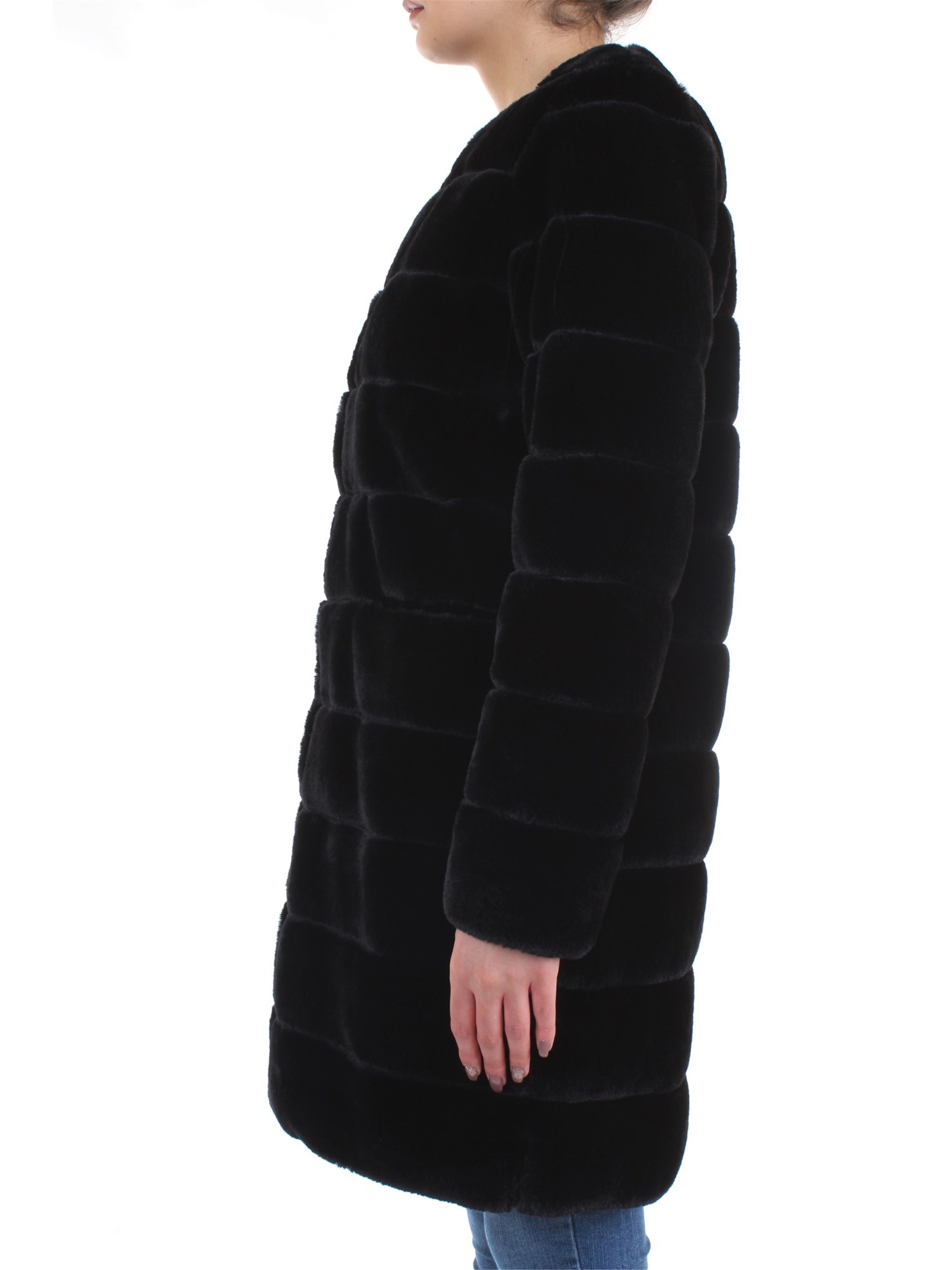Meheran 18108 Black Clothing Woman Overcoat Meheran 18108 Black Clothing Woman Overcoat