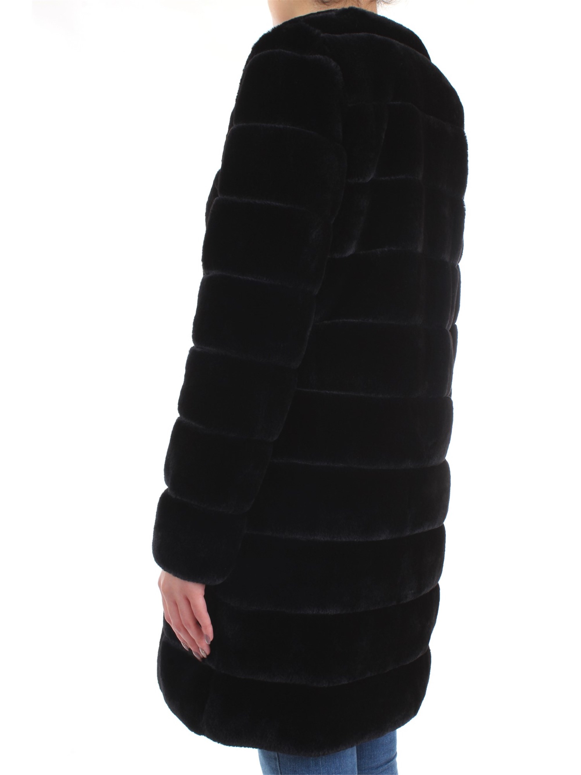Meheran 18108 Black Clothing Woman Overcoat Meheran 18108 Black Clothing Woman Overcoat