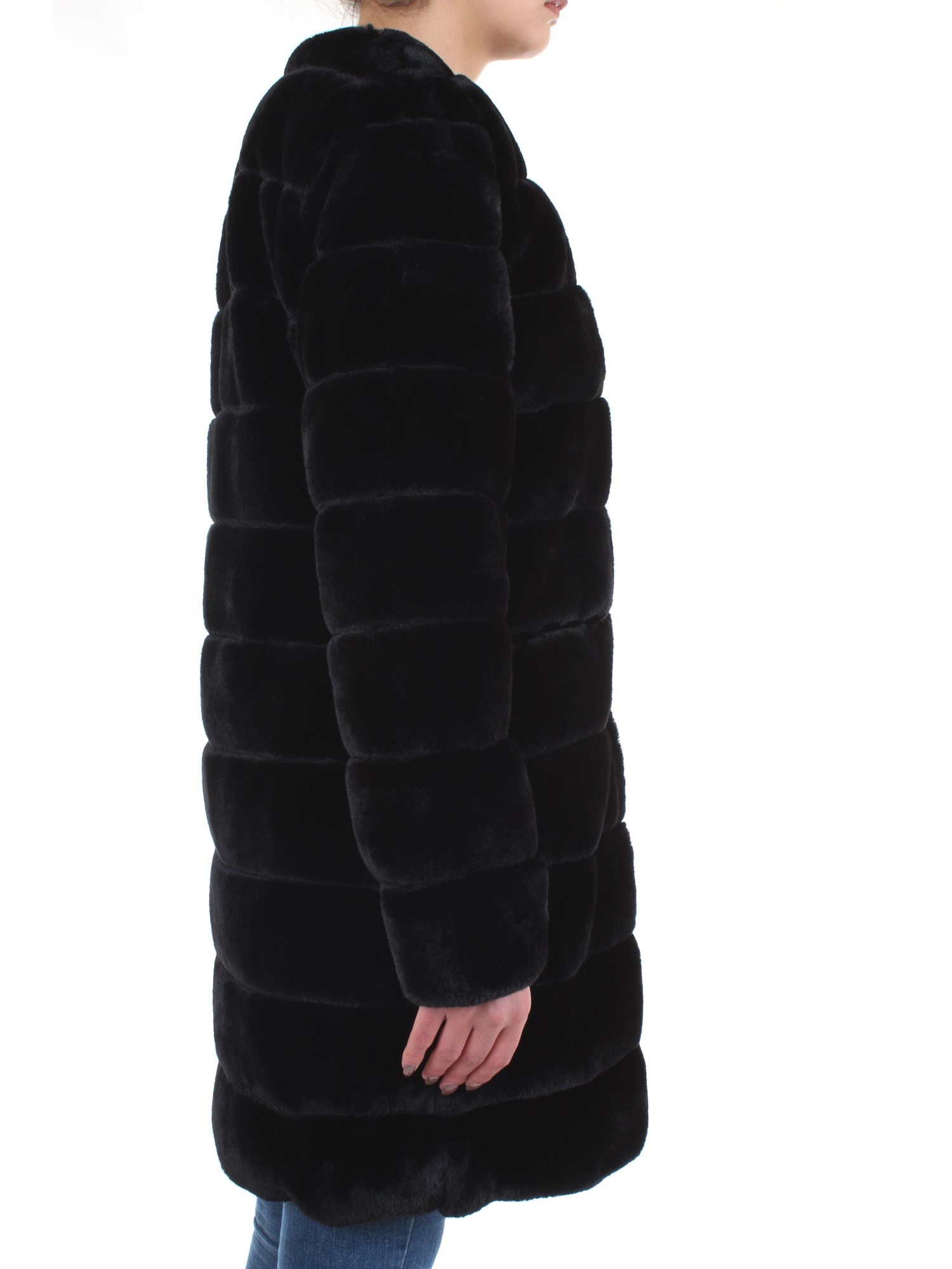 Meheran 18108 Black Clothing Woman Overcoat Meheran 18108 Black Clothing Woman Overcoat