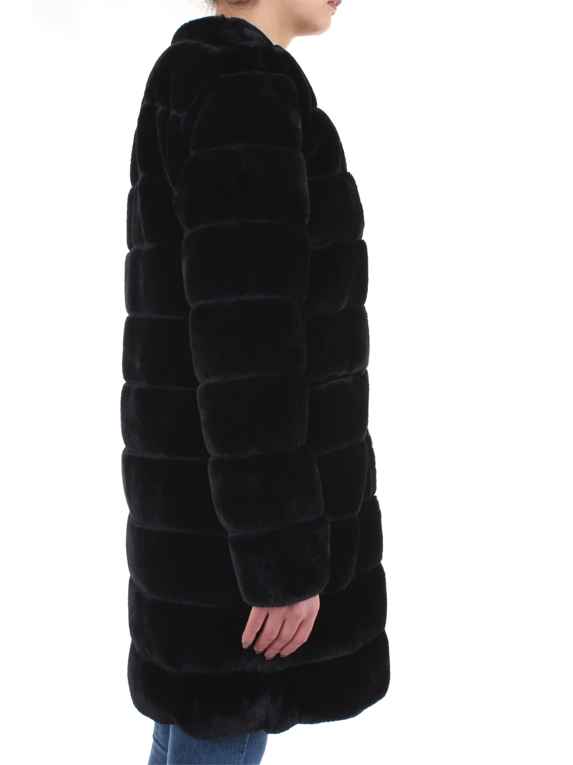 Meheran 18108 Black Clothing Woman Overcoat Meheran 18108 Black Clothing Woman Overcoat