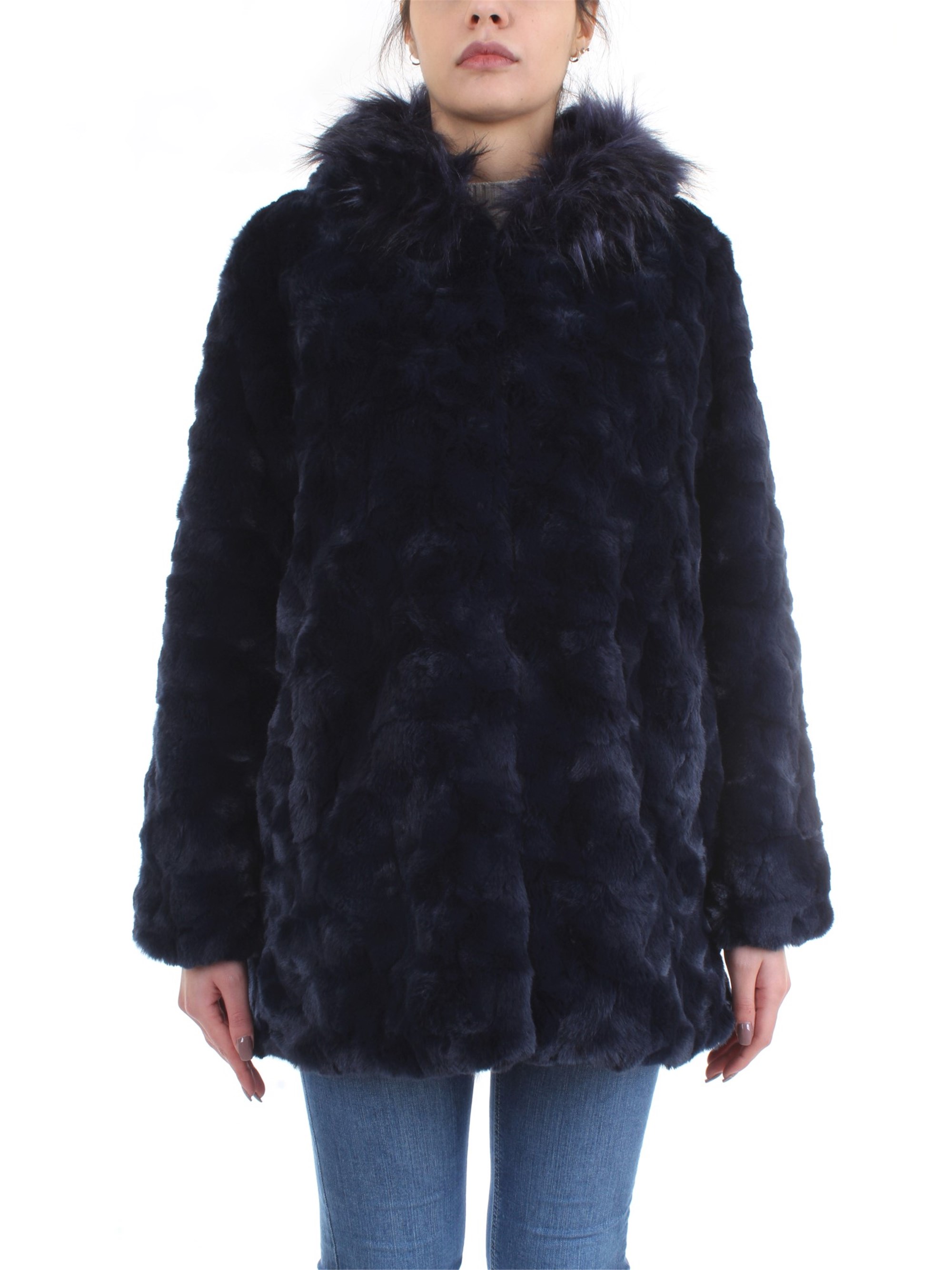 Meheran 18182 Blue Clothing Woman Overcoat Meheran 18182 Blue Clothing Woman Overcoat