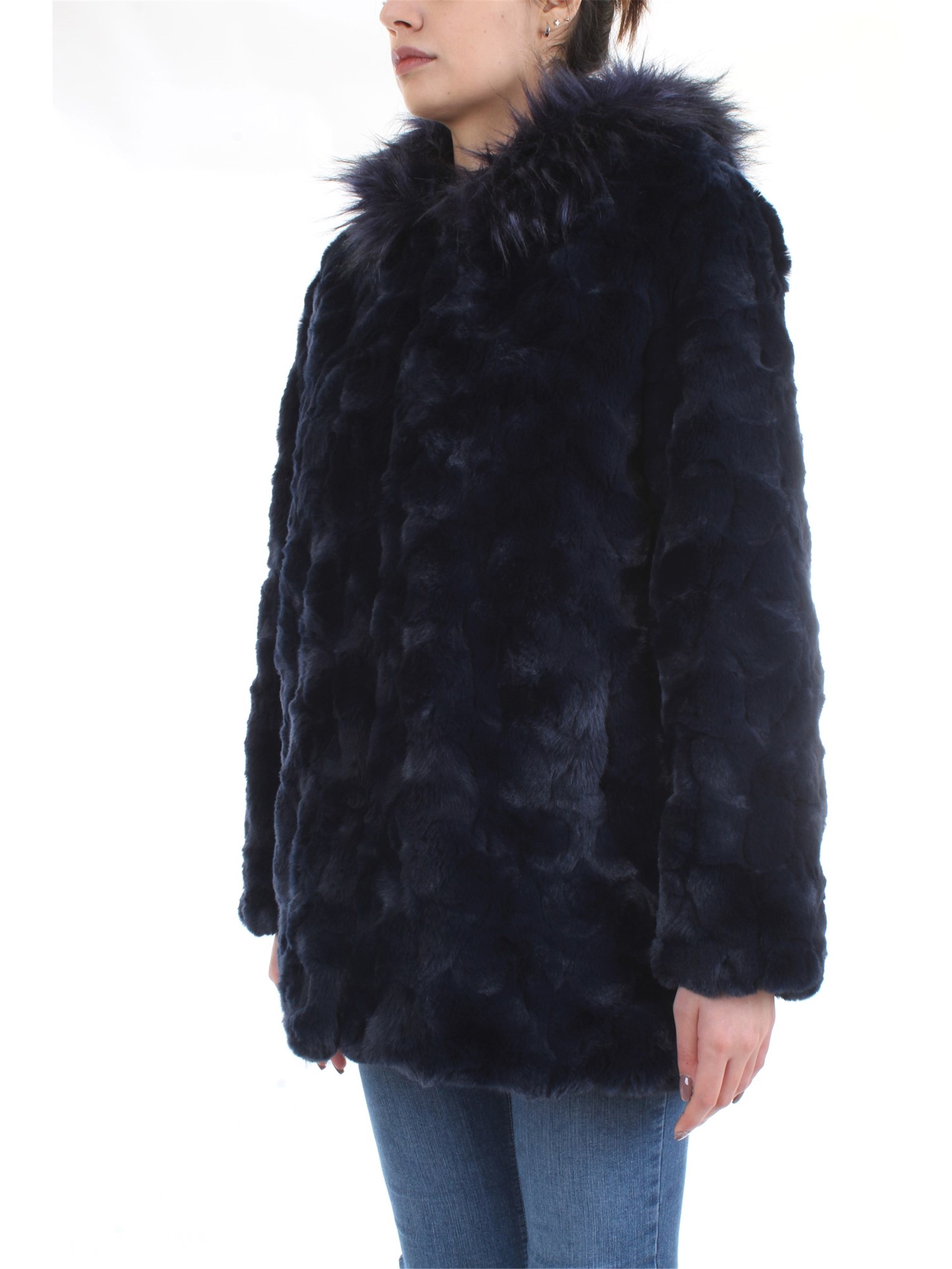 Meheran 18182 Blue Clothing Woman Overcoat Meheran 18182 Blue Clothing Woman Overcoat
