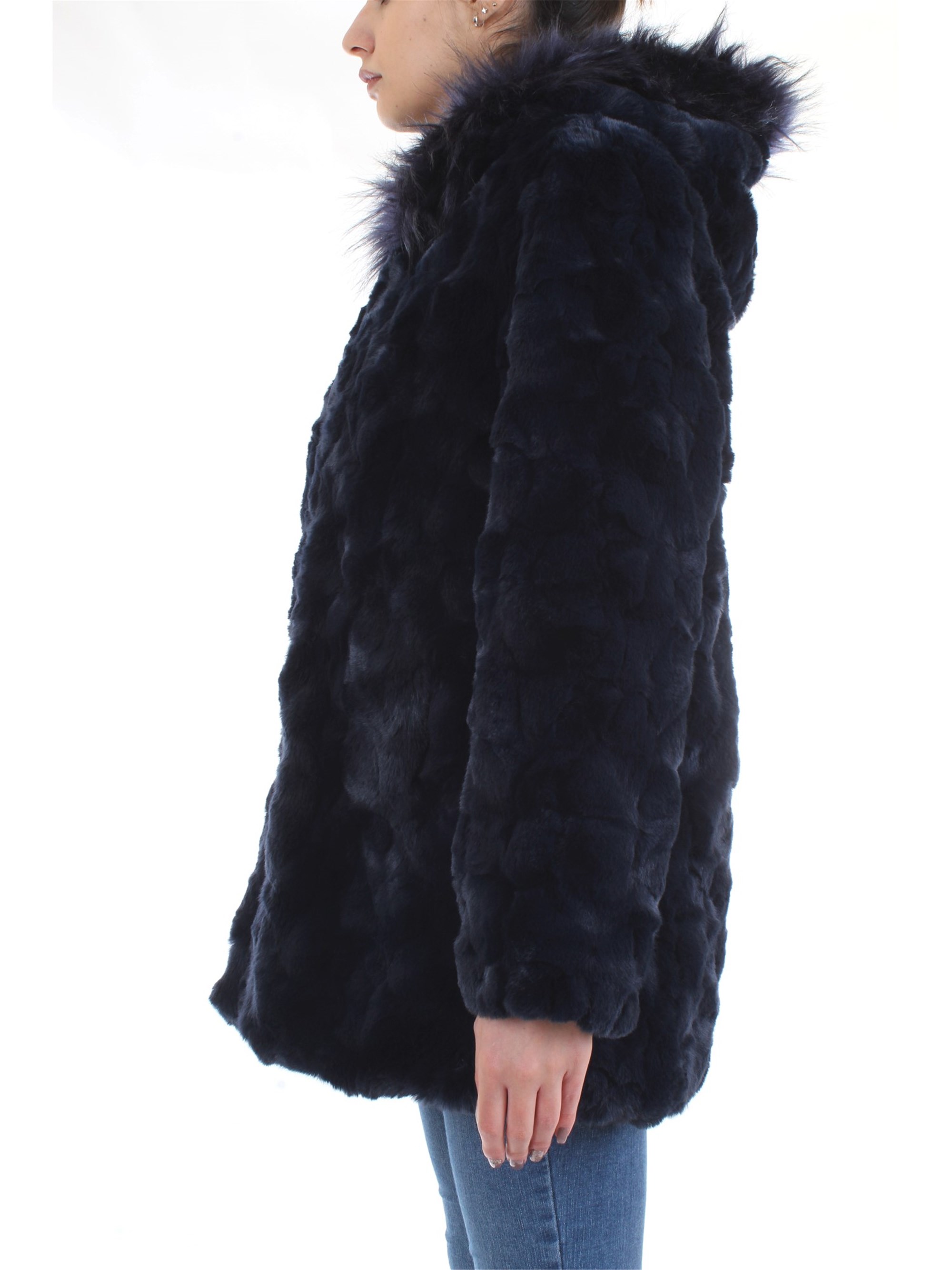 Meheran 18182 Blue Clothing Woman Overcoat Meheran 18182 Blue Clothing Woman Overcoat