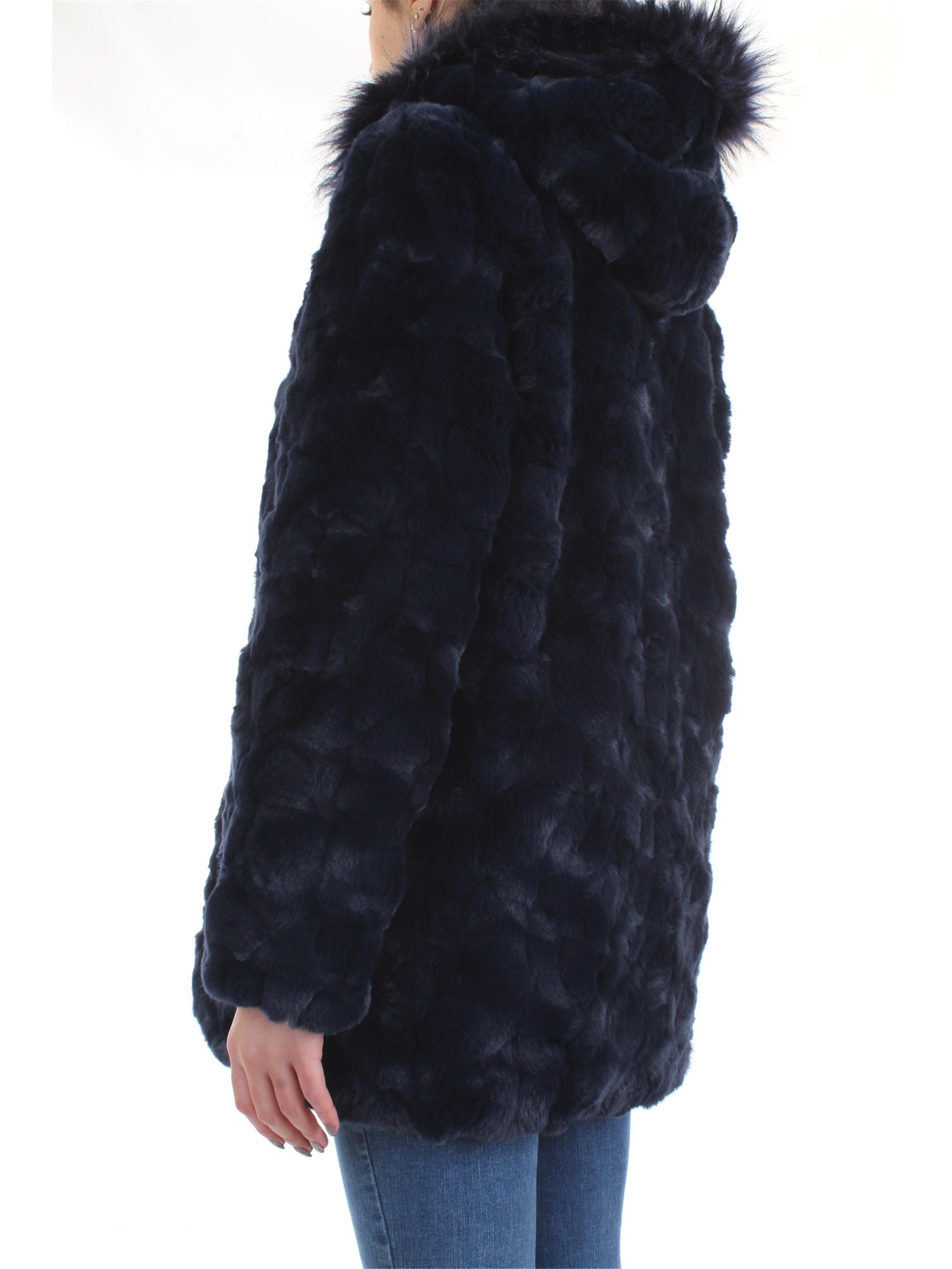 Meheran 18182 Blue Clothing Woman Overcoat Meheran 18182 Blue Clothing Woman Overcoat