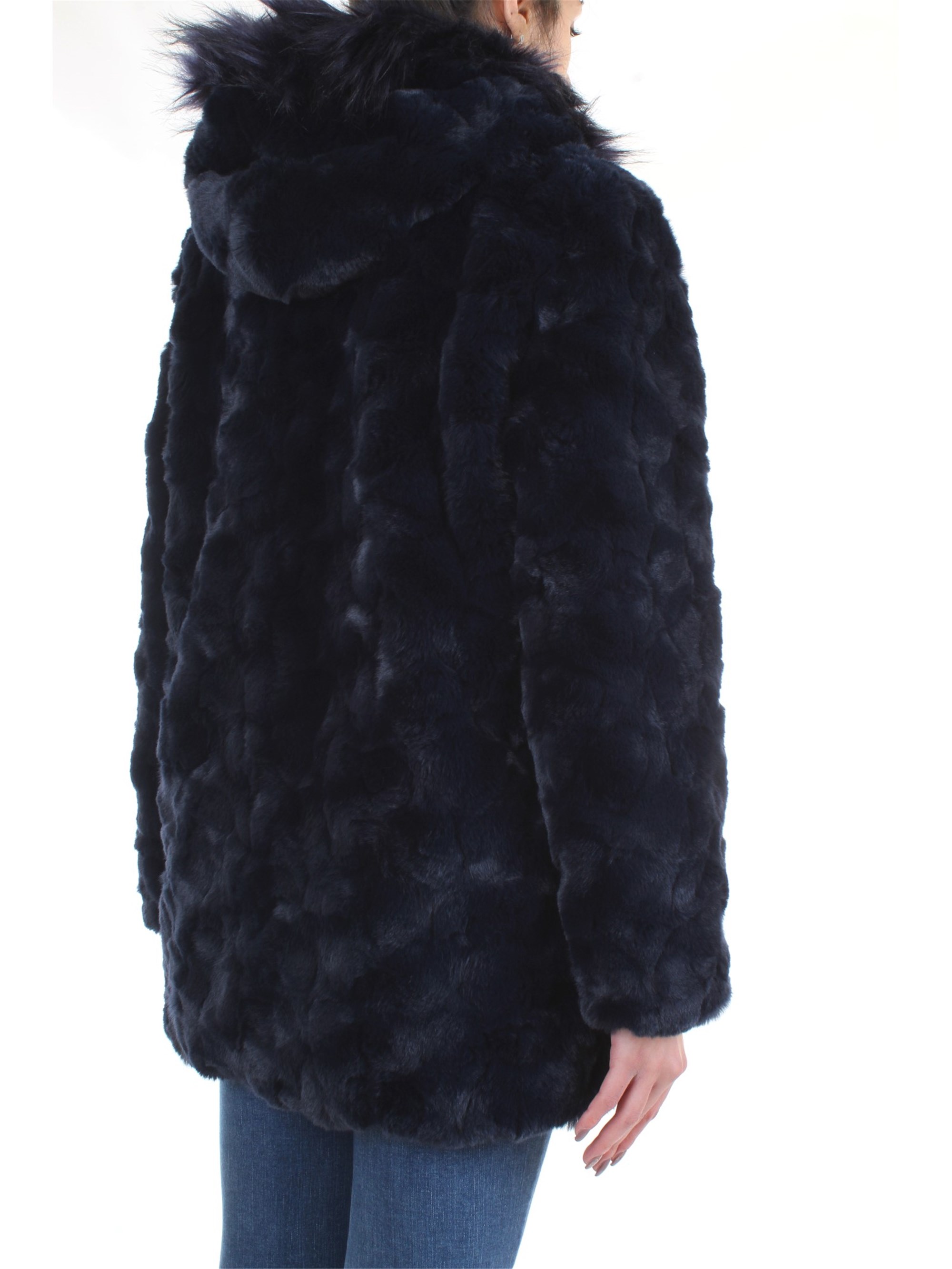 Meheran 18182 Blue Clothing Woman Overcoat Meheran 18182 Blue Clothing Woman Overcoat