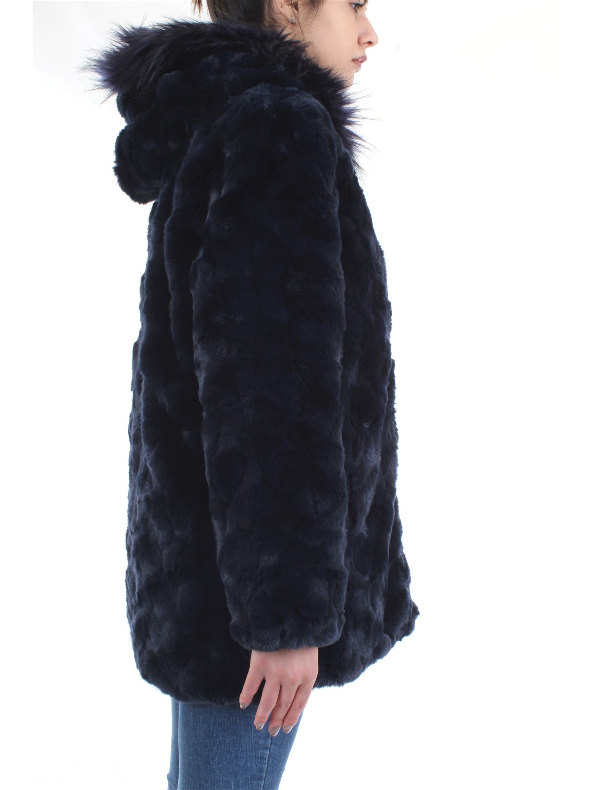 Meheran 18182 Blue Clothing Woman Overcoat Meheran 18182 Blue Clothing Woman Overcoat