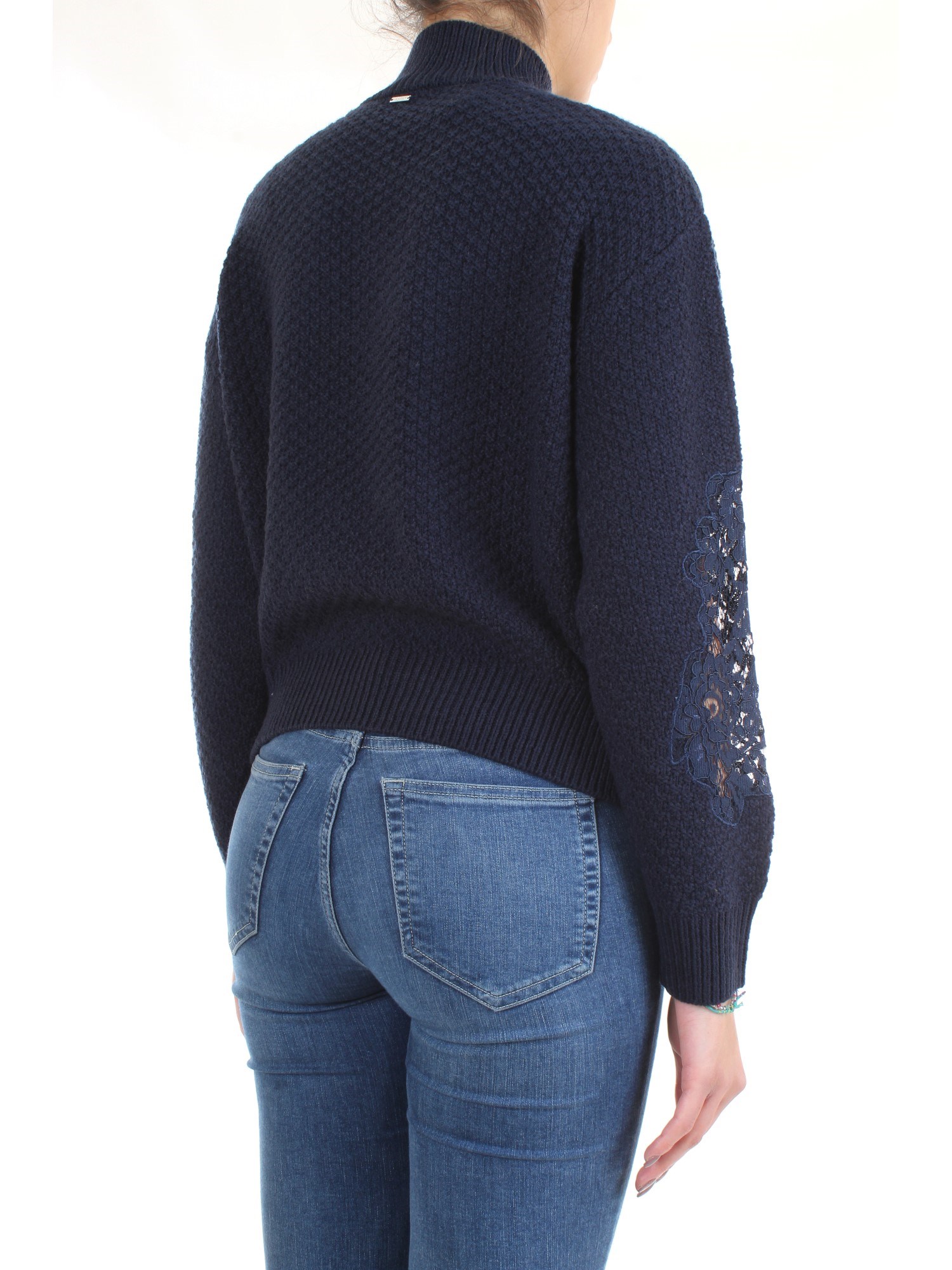 LE COEUR TWINSET 192ST3050 Blue Clothing Woman Sweater LE COEUR TWINSET 192ST3050 Blue Clothing Woman Sweater