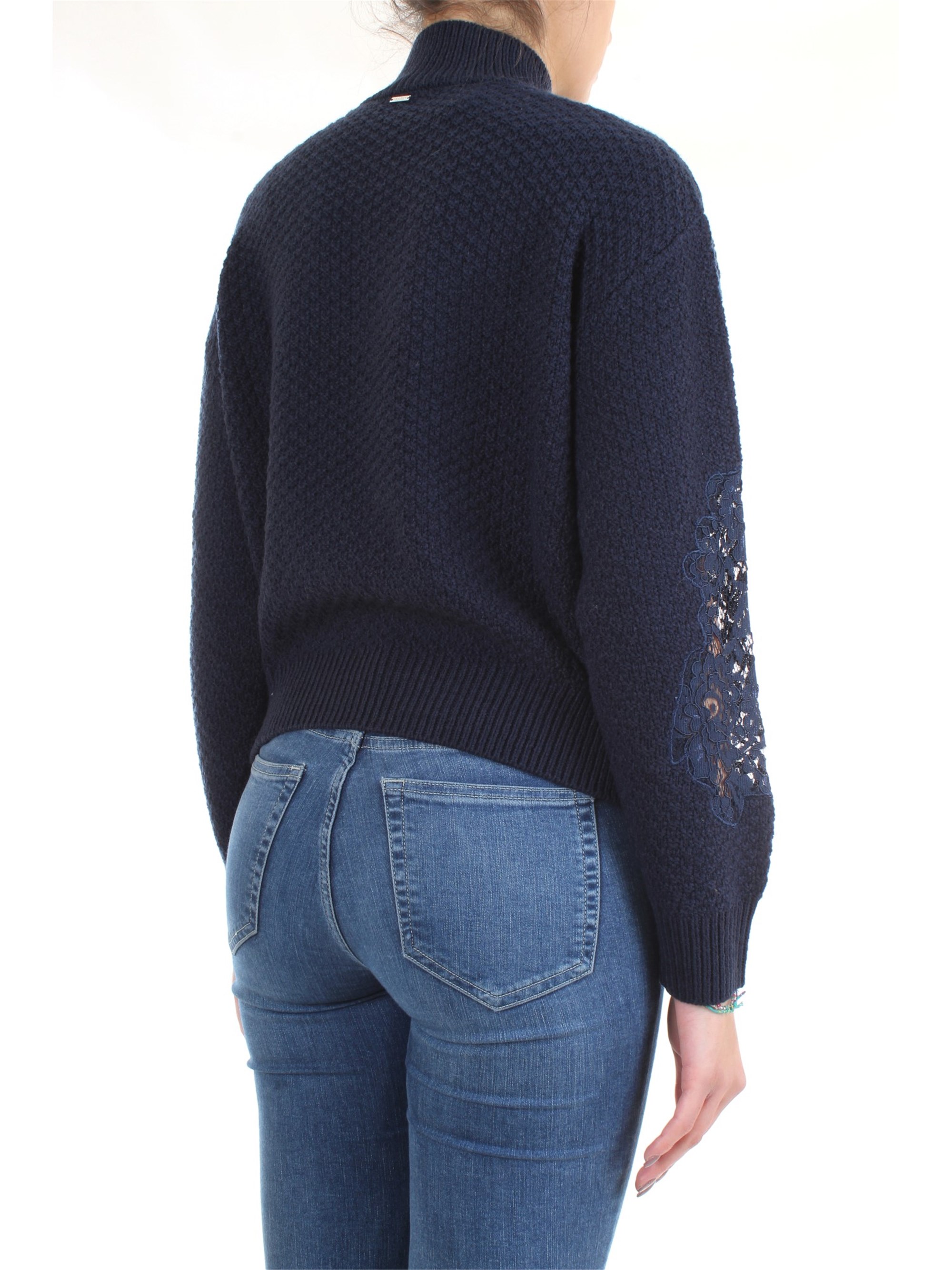 LE COEUR TWINSET 192ST3050 Blue Clothing Woman Sweater LE COEUR TWINSET 192ST3050 Blue Clothing Woman Sweater