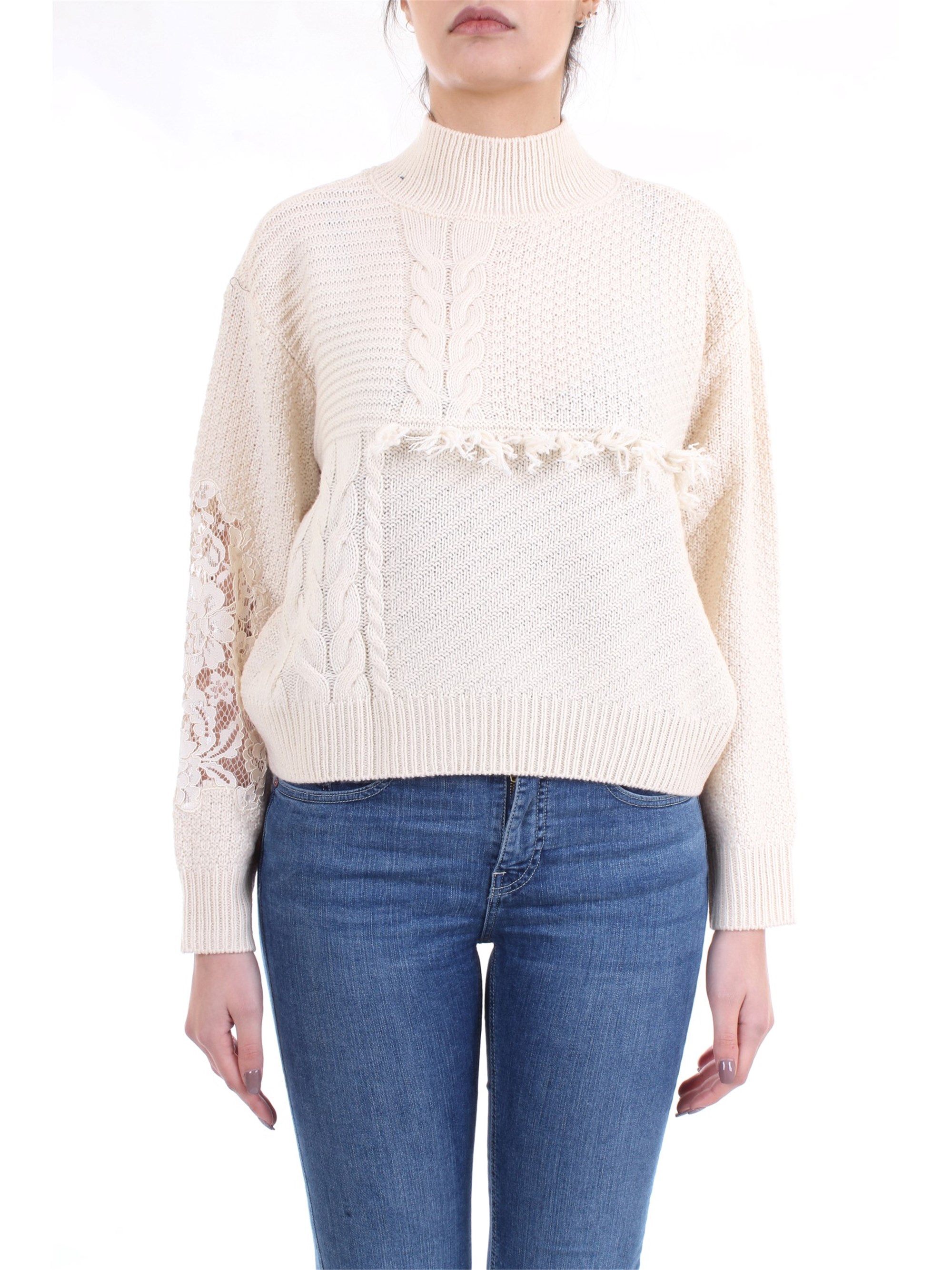 LE COEUR TWINSET 192ST3050 Milk Clothing Woman Sweater LE COEUR TWINSET 192ST3050 Milk Clothing Woman Sweater