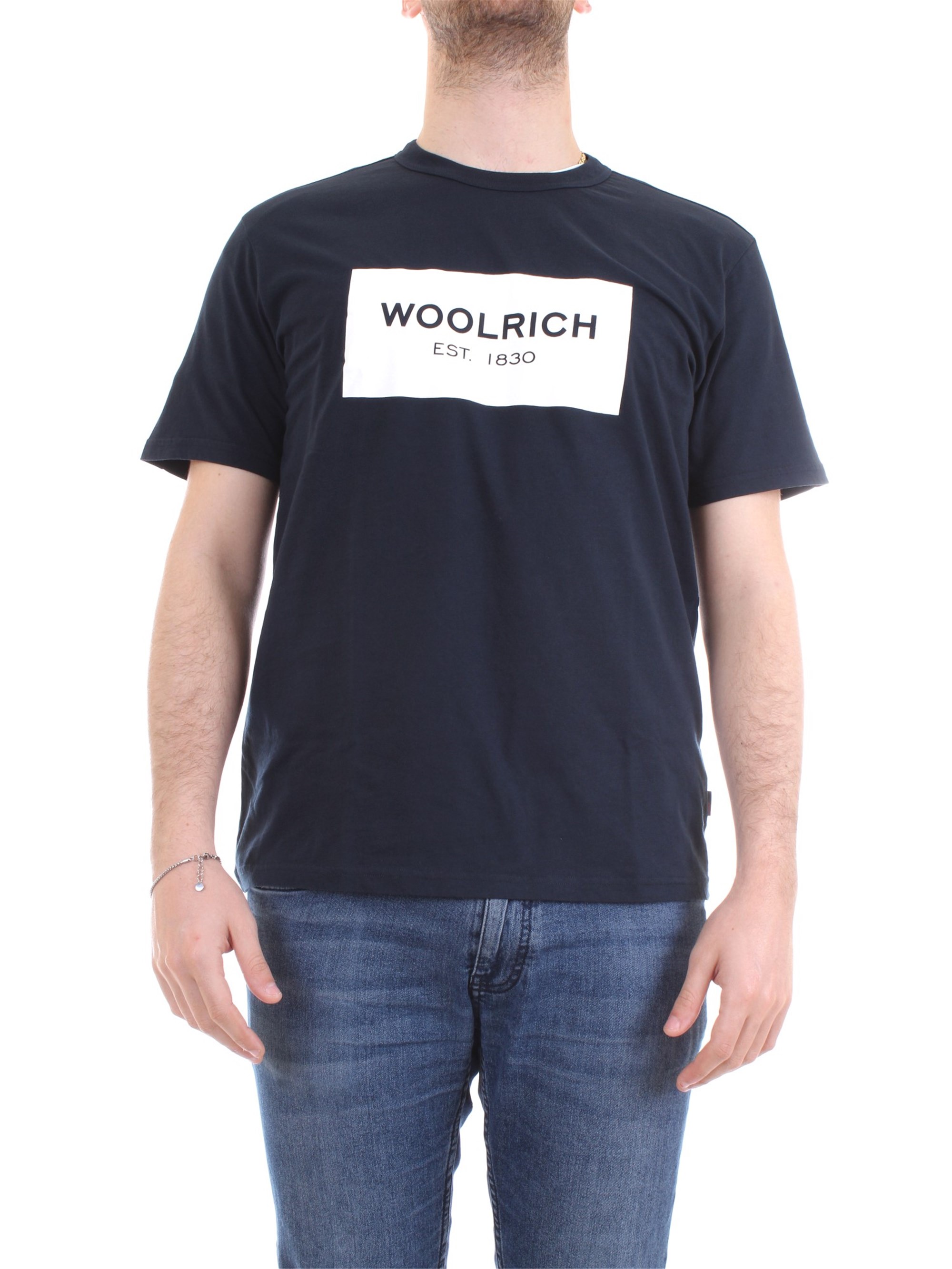 WOOLRICH CFWOTE0038MRUT1486 Blue Clothing Man T-Shirt/Polo WOOLRICH CFWOTE0038MRUT1486 Blue Clothing Man T-Shirt/Polo