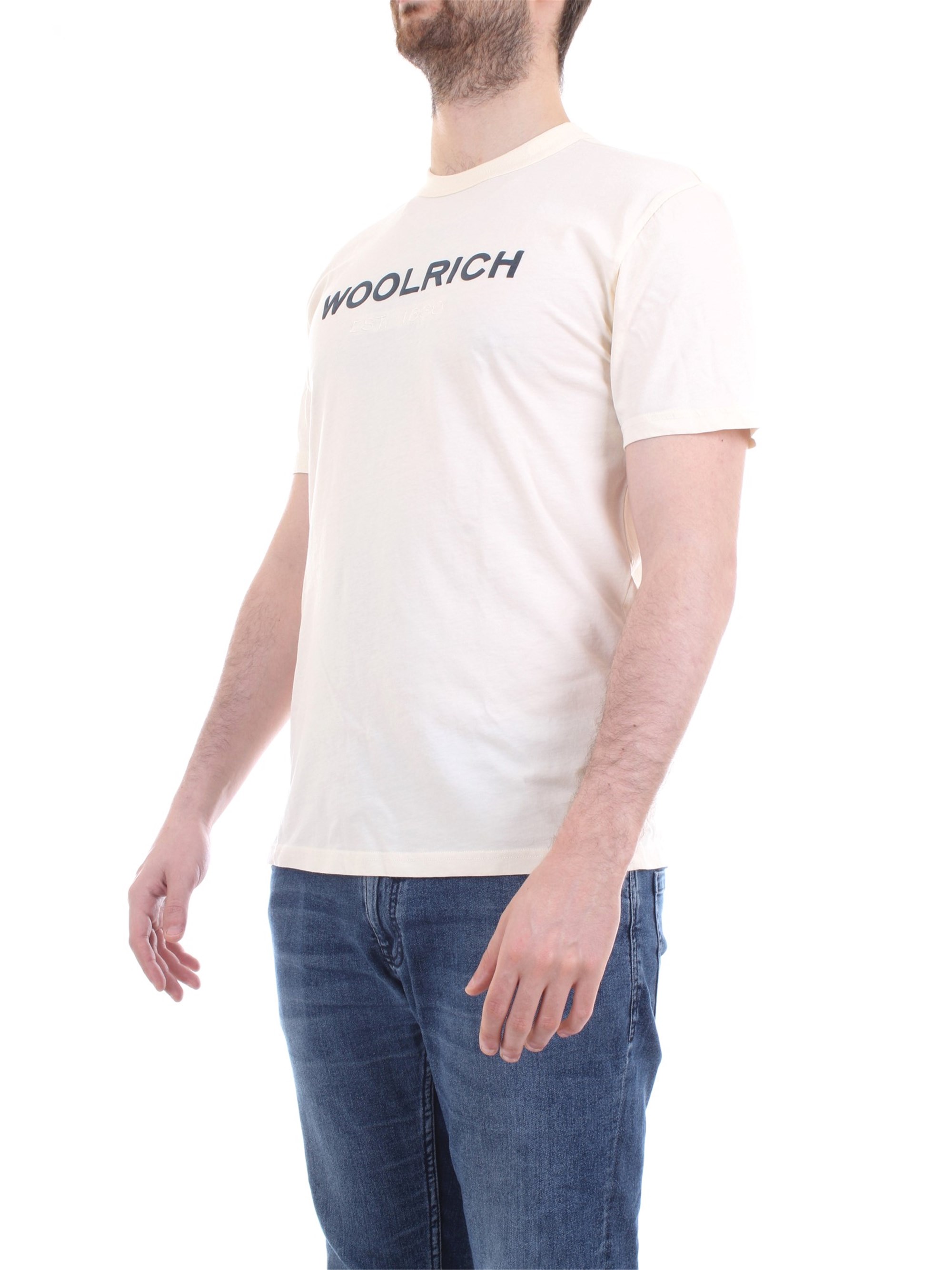 WOOLRICH CFWOTE0024MRUT1486 White Clothing Man T-Shirt/Polo WOOLRICH CFWOTE0024MRUT1486 White Clothing Man T-Shirt/Polo