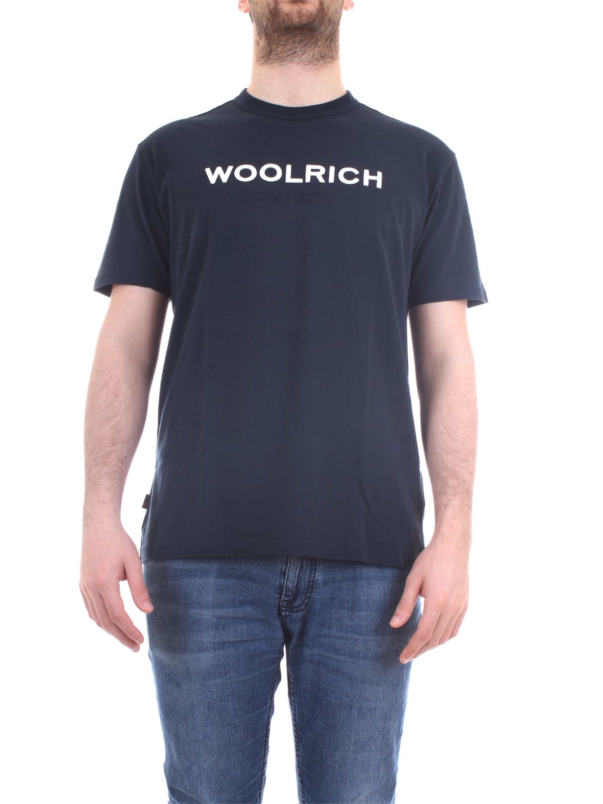 WOOLRICH CFWOTE0024MRUT1486 Blue Clothing Man T-Shirt/Polo WOOLRICH CFWOTE0024MRUT1486 Blue Clothing Man T-Shirt/Polo