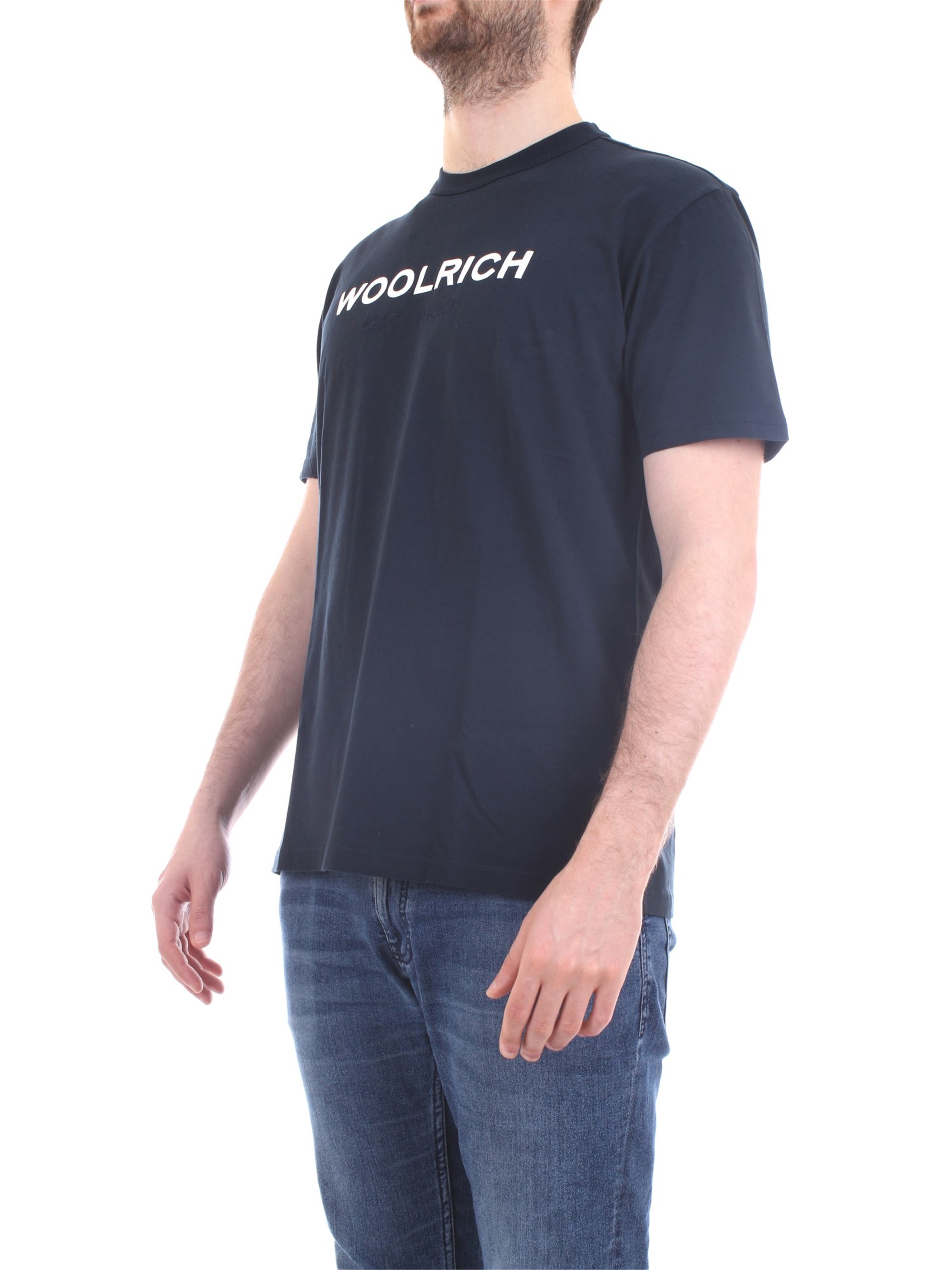 WOOLRICH CFWOTE0024MRUT1486 Blue Clothing Man T-Shirt/Polo WOOLRICH CFWOTE0024MRUT1486 Blue Clothing Man T-Shirt/Polo