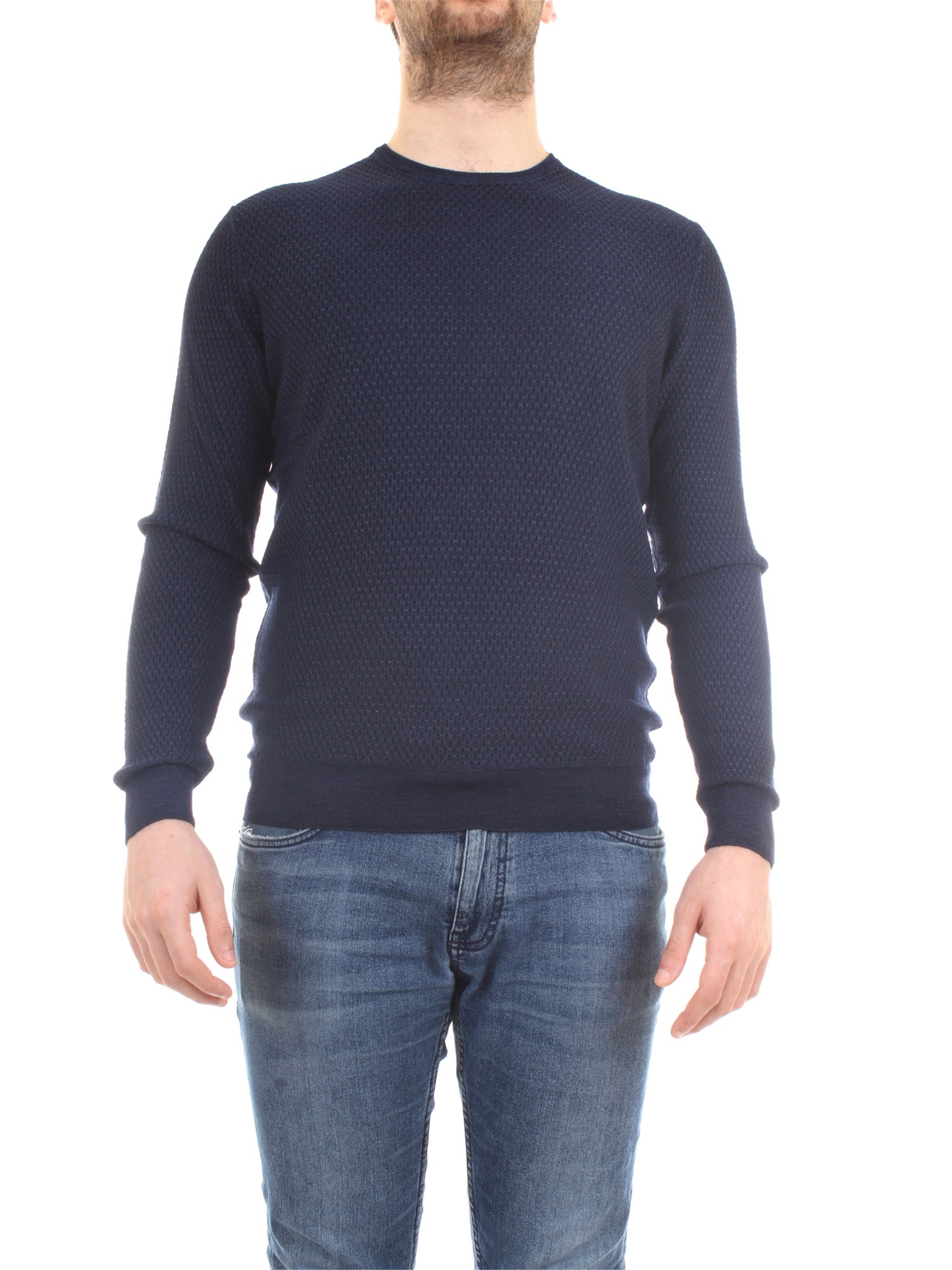 Gran Sasso 57186/28413 Blue Clothing Man Pullover Gran Sasso 57186/28413 Blue Clothing Man Pullover