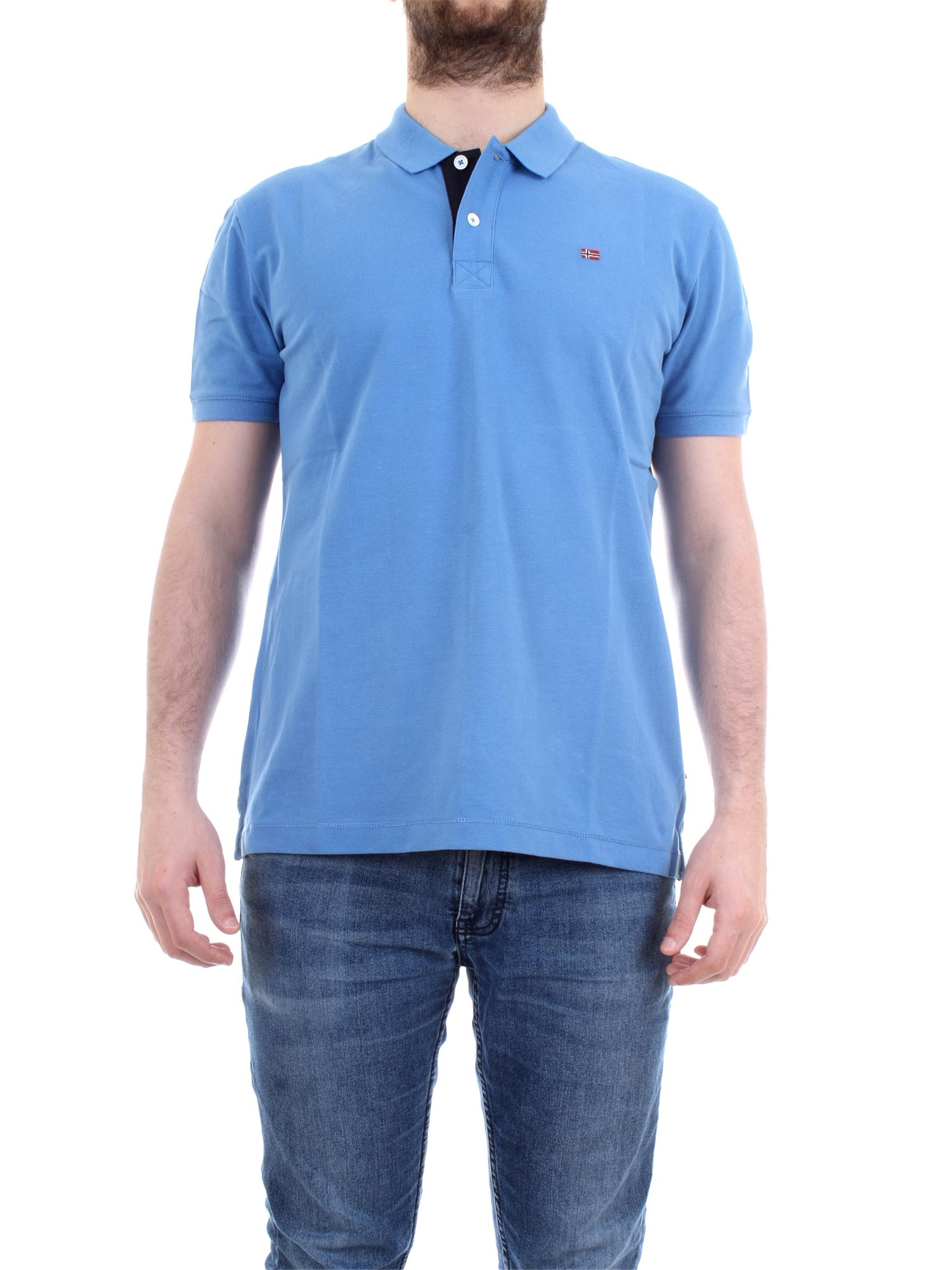 NAPAPIJRI N0YI8T Light blue Clothing Man Polo shirt NAPAPIJRI N0YI8T Light blue Clothing Man Polo shirt