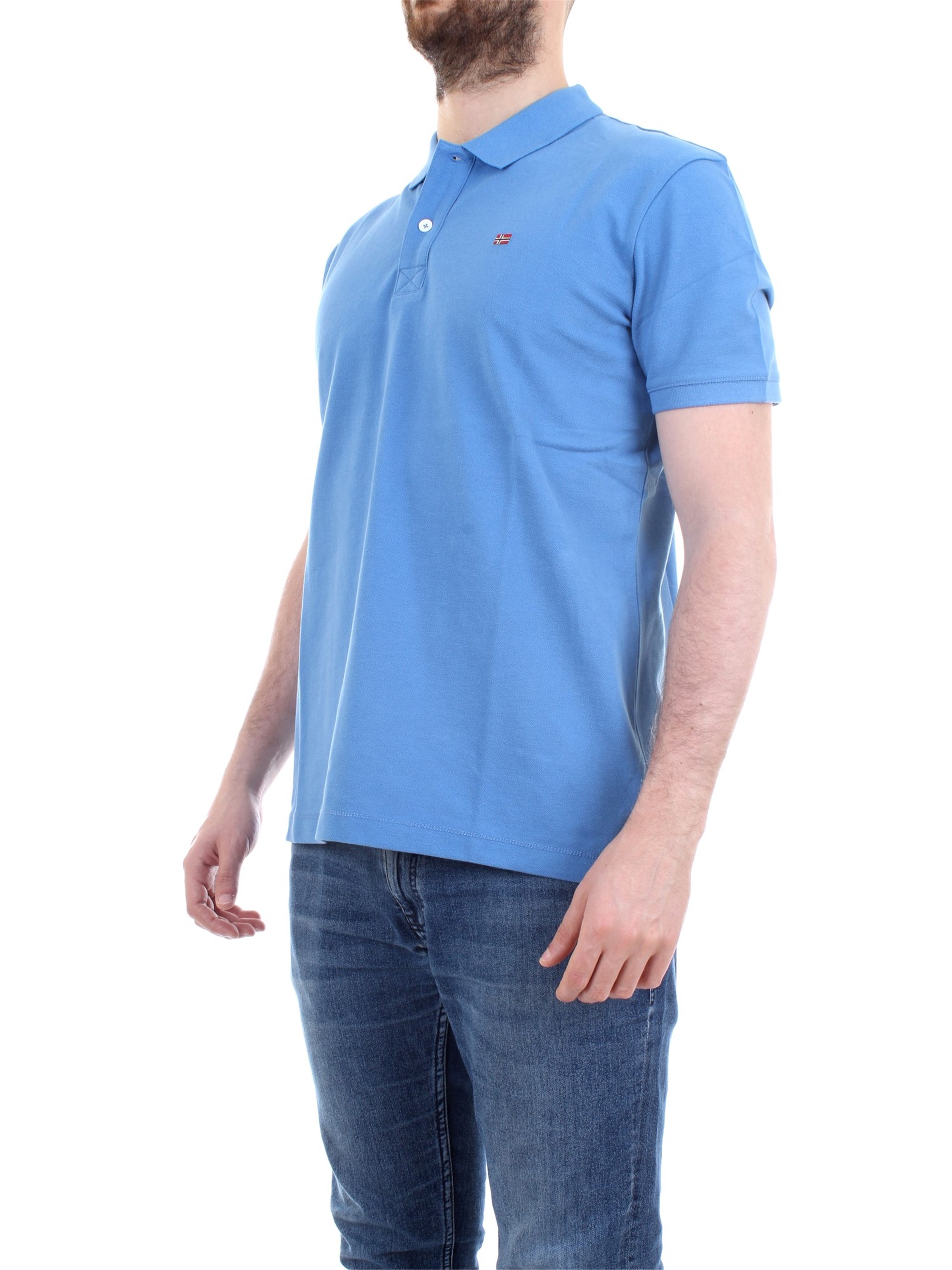 NAPAPIJRI N0YI8T Light blue Clothing Man Polo shirt NAPAPIJRI N0YI8T Light blue Clothing Man Polo shirt