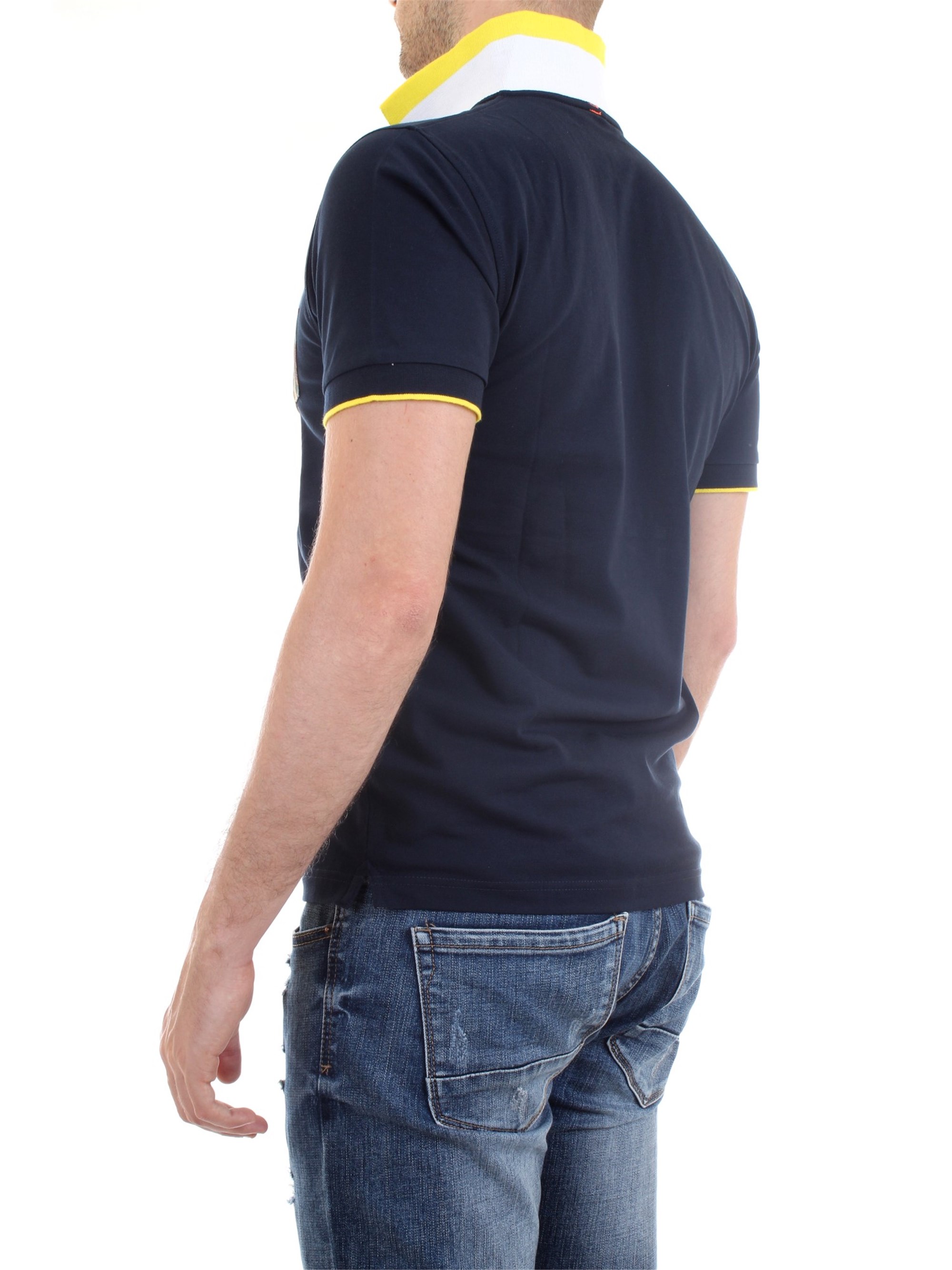SUN68 A30118 Blue Clothing Man Polo shirt SUN68 A30118 Blue Clothing Man Polo shirt