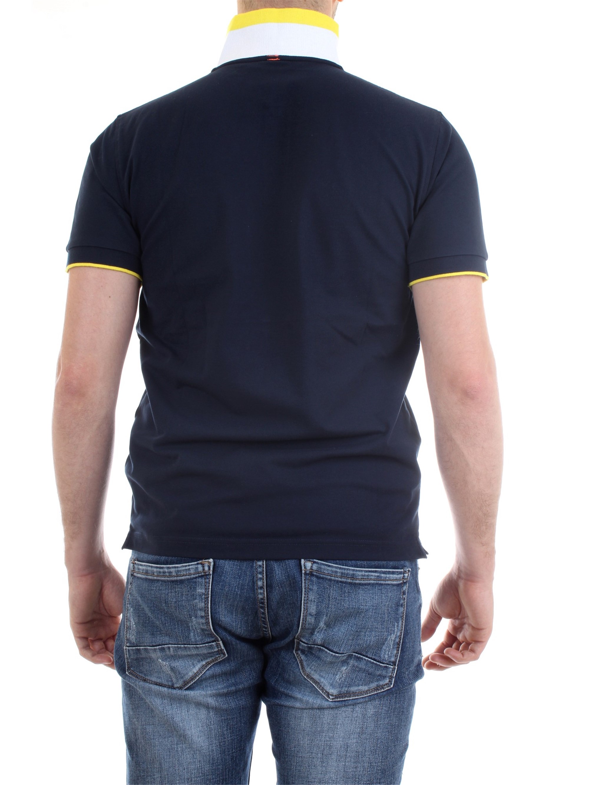 SUN68 A30118 Blue Clothing Man Polo shirt SUN68 A30118 Blue Clothing Man Polo shirt