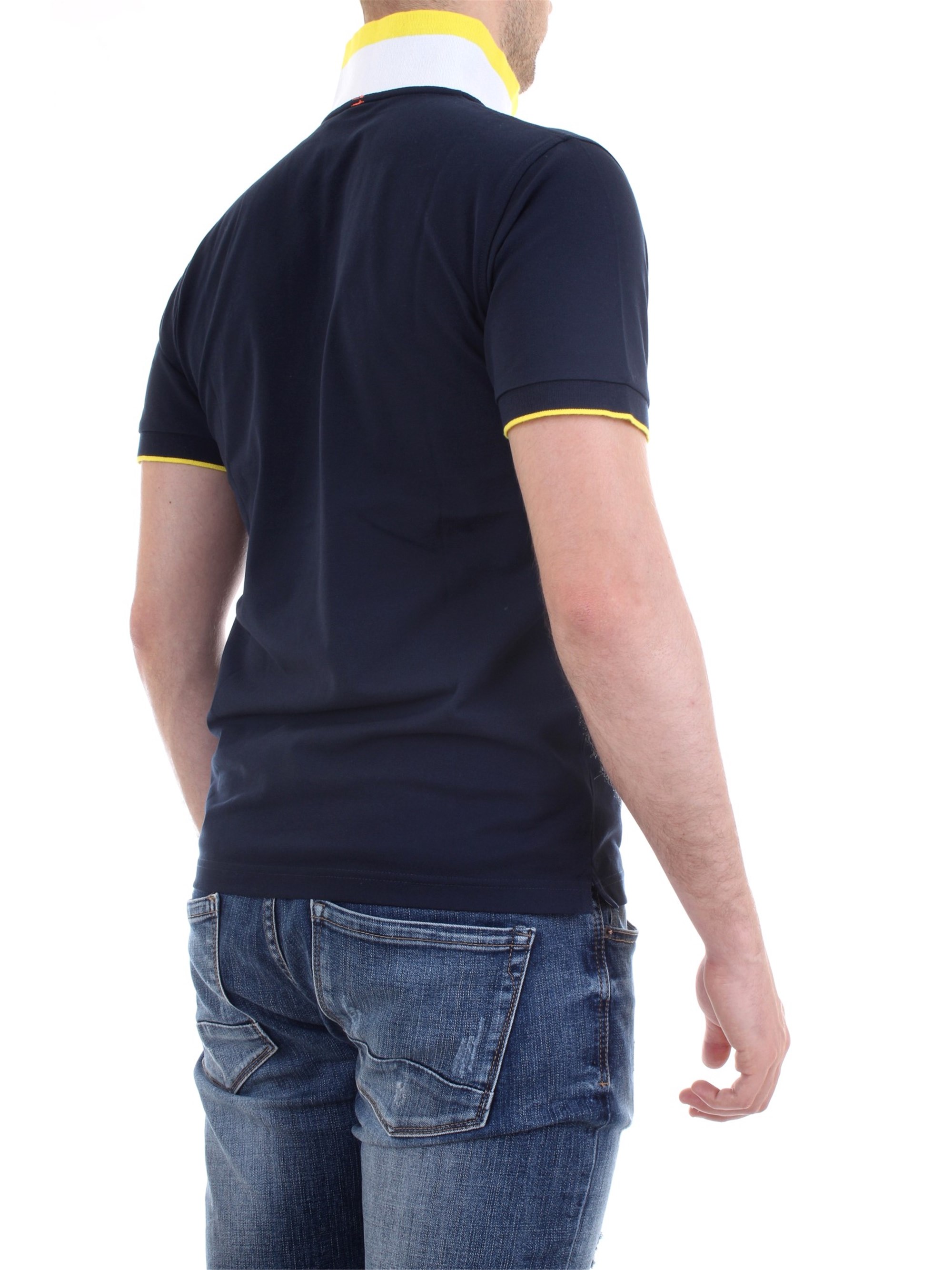 SUN68 A30118 Blue Clothing Man Polo shirt SUN68 A30118 Blue Clothing Man Polo shirt