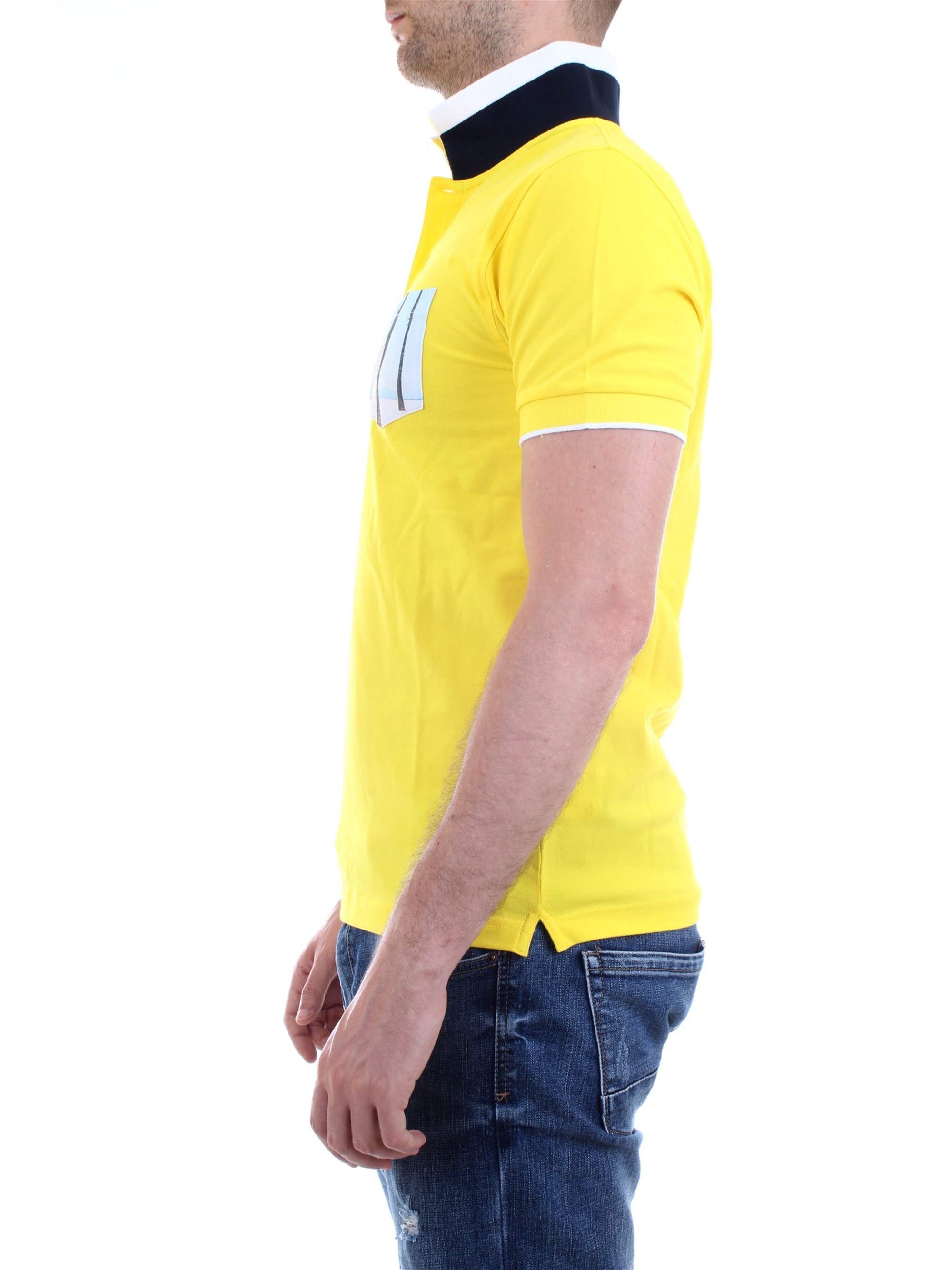 SUN68 A30118 Yellow Clothing Man Polo shirt SUN68 A30118 Yellow Clothing Man Polo shirt