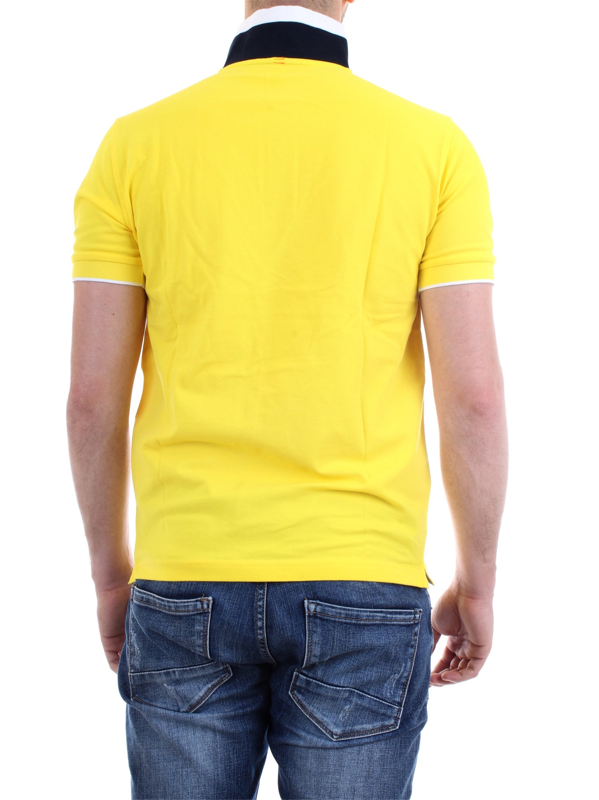 SUN68 A30118 Yellow Clothing Man Polo shirt SUN68 A30118 Yellow Clothing Man Polo shirt