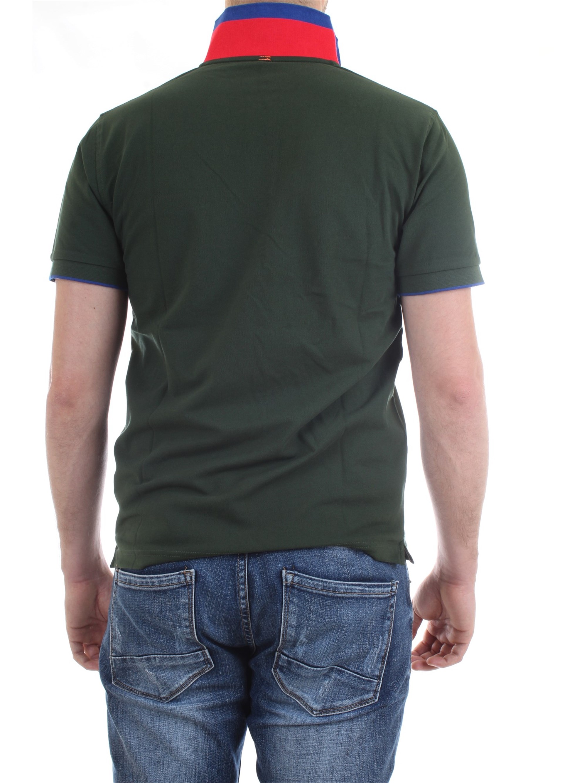 SUN68 A30118 Green Clothing Man Polo shirt SUN68 A30118 Green Clothing Man Polo shirt