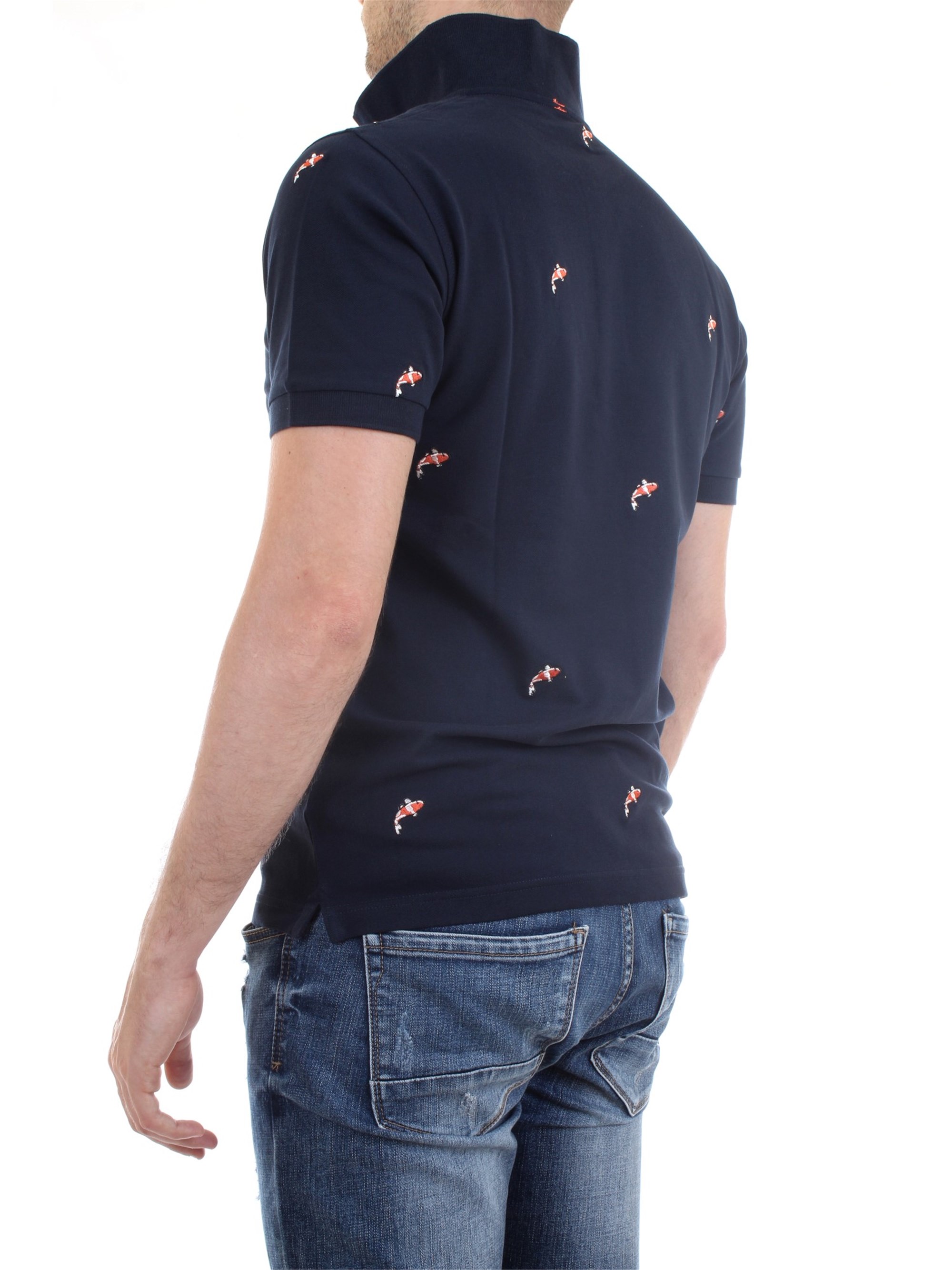 SUN68 A30120 Blue Clothing Man Polo shirt SUN68 A30120 Blue Clothing Man Polo shirt