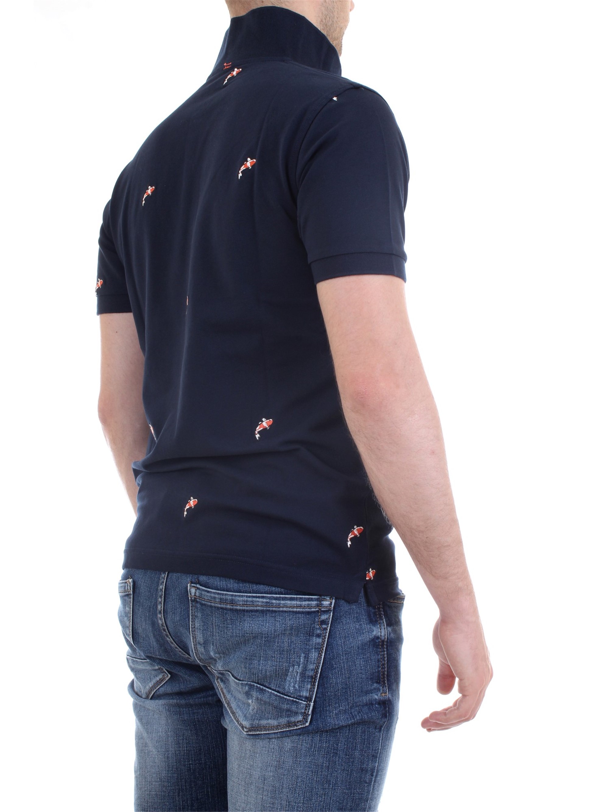 SUN68 A30120 Blue Clothing Man Polo shirt SUN68 A30120 Blue Clothing Man Polo shirt