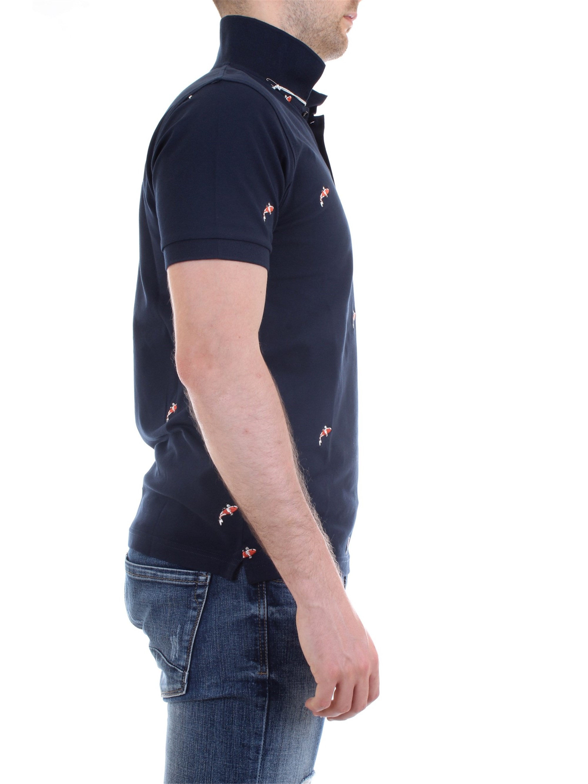 SUN68 A30120 Blue Clothing Man Polo shirt SUN68 A30120 Blue Clothing Man Polo shirt