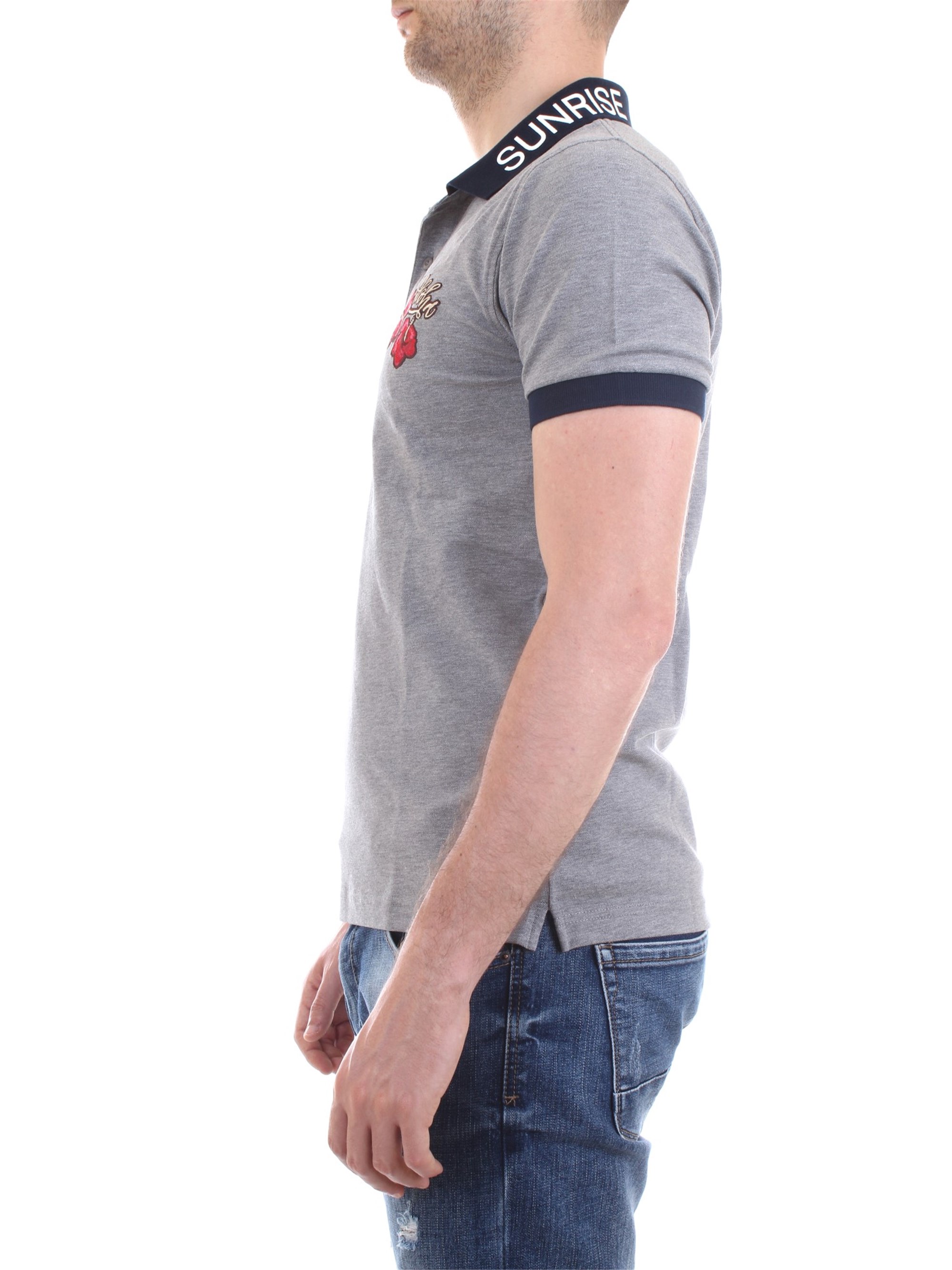 SUN68 A30125 Grey Clothing Man Polo shirt SUN68 A30125 Grey Clothing Man Polo shirt