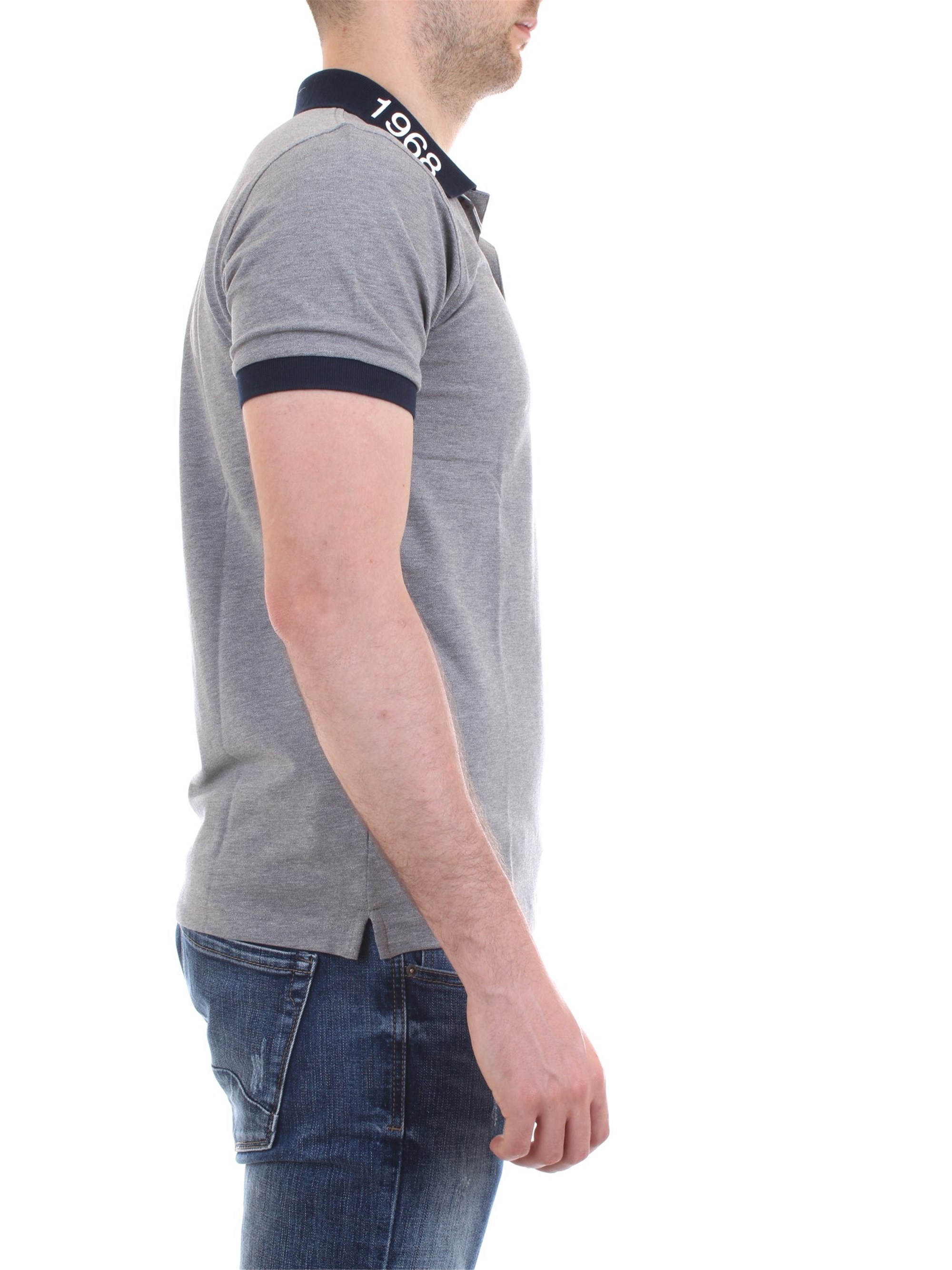 SUN68 A30125 Grey Clothing Man Polo shirt SUN68 A30125 Grey Clothing Man Polo shirt
